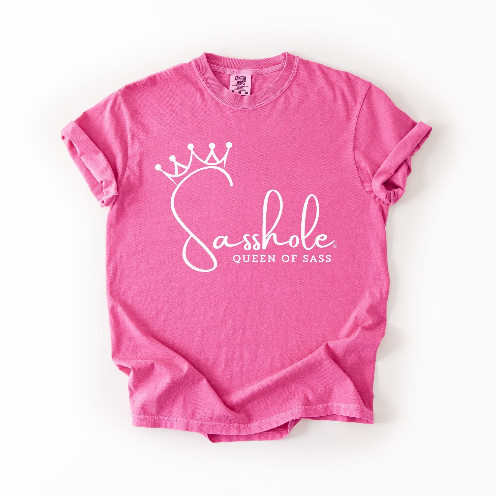 Image of Sasshole® Queen of Sass Comfort Color T-Shirt – Funny, Empowering Graphic Tee for Women - Funny Graphic Tee by Sasshole® Clothing