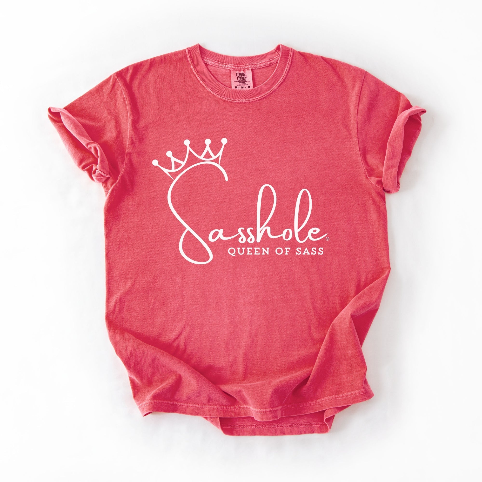 Image of Sasshole® Queen of Sass Comfort Color T-Shirt – Funny, Empowering Graphic Tee for Women - Funny Graphic Tee by Sasshole® Clothing