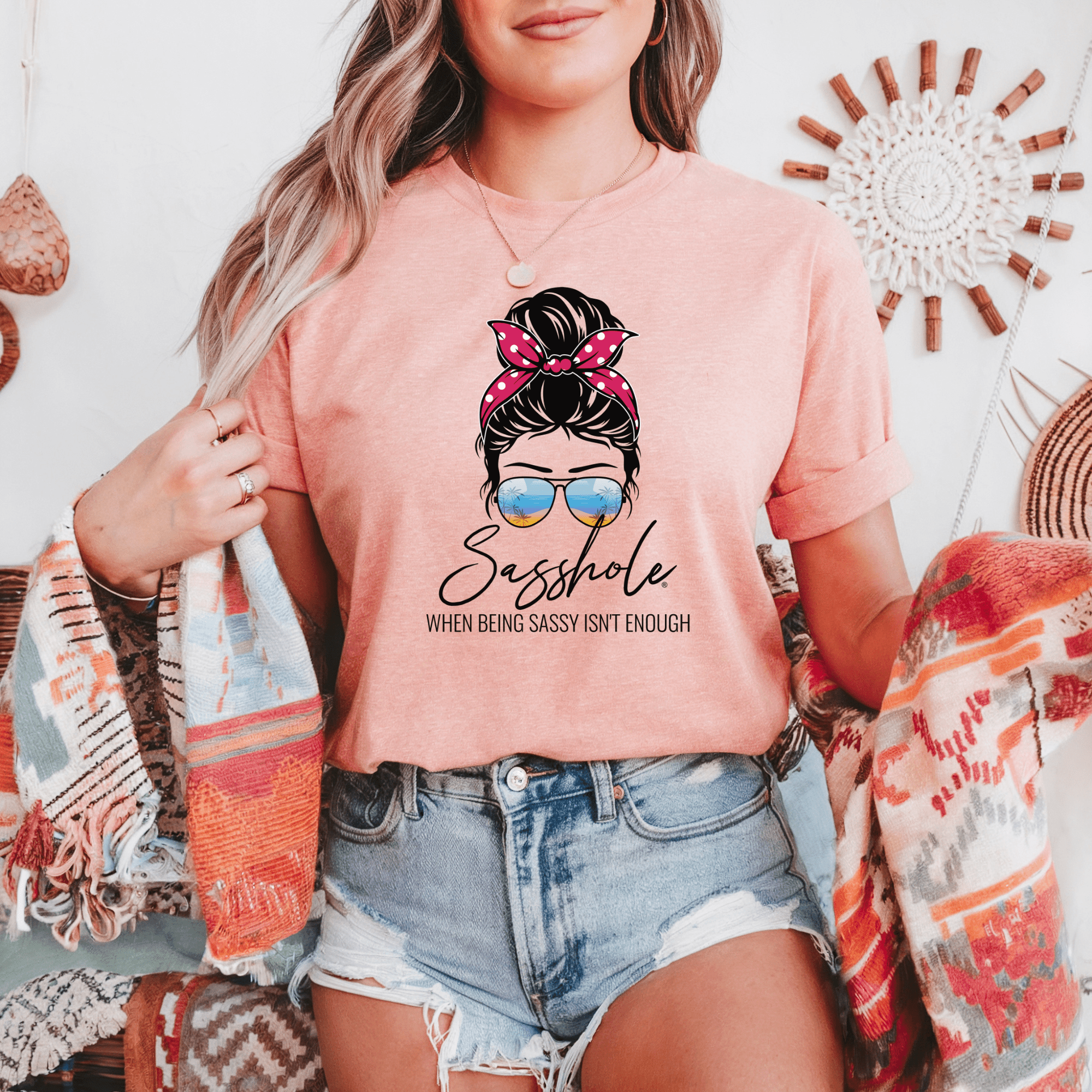 Image of Sasshole® Retro Chic T-Shirt - When Being Sassy Isn’t Enough - Funny Graphic Tee by Sasshole® Clothing