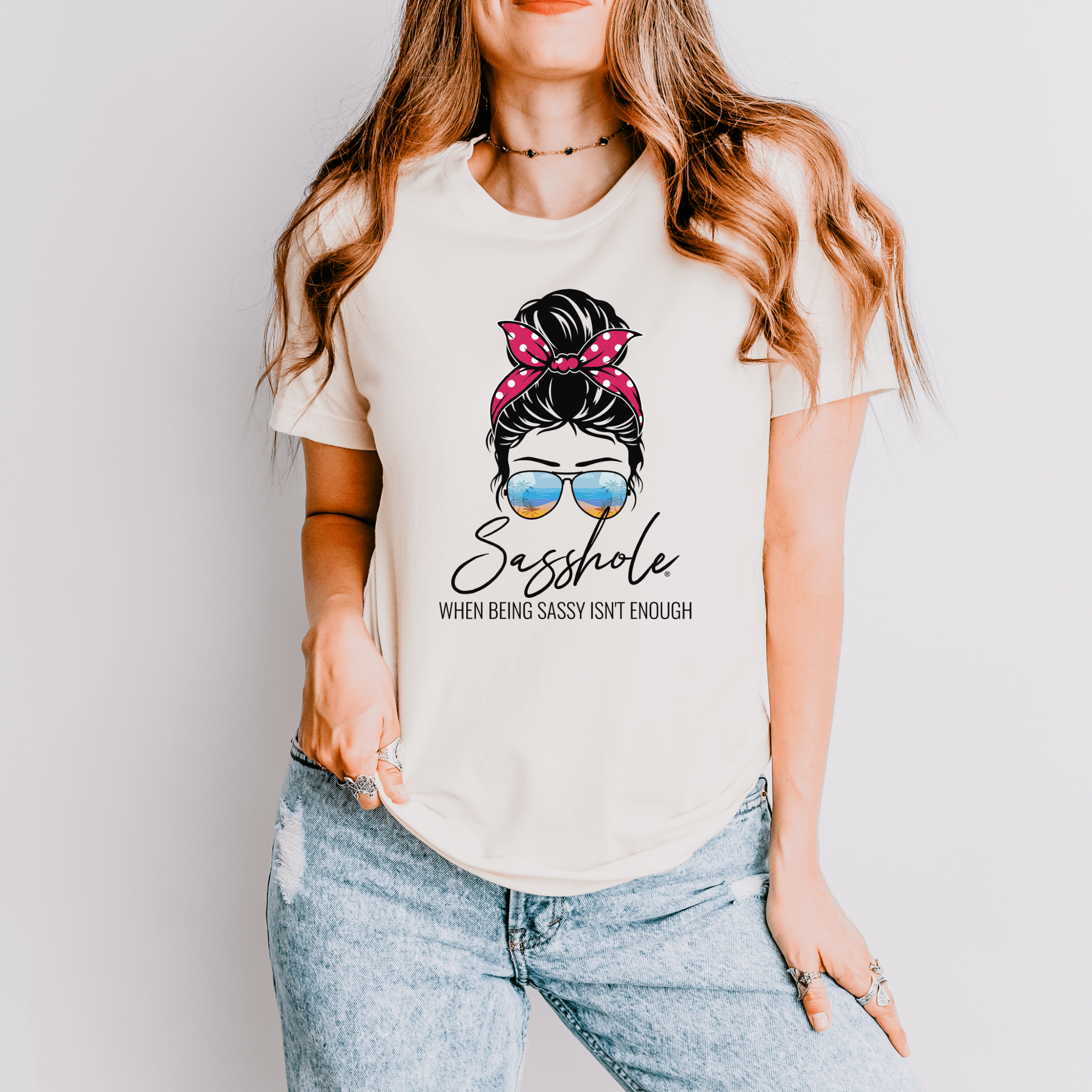 Image of Sasshole® Retro Chic T-Shirt - When Being Sassy Isn’t Enough - Funny Graphic Tee by Sasshole® Clothing