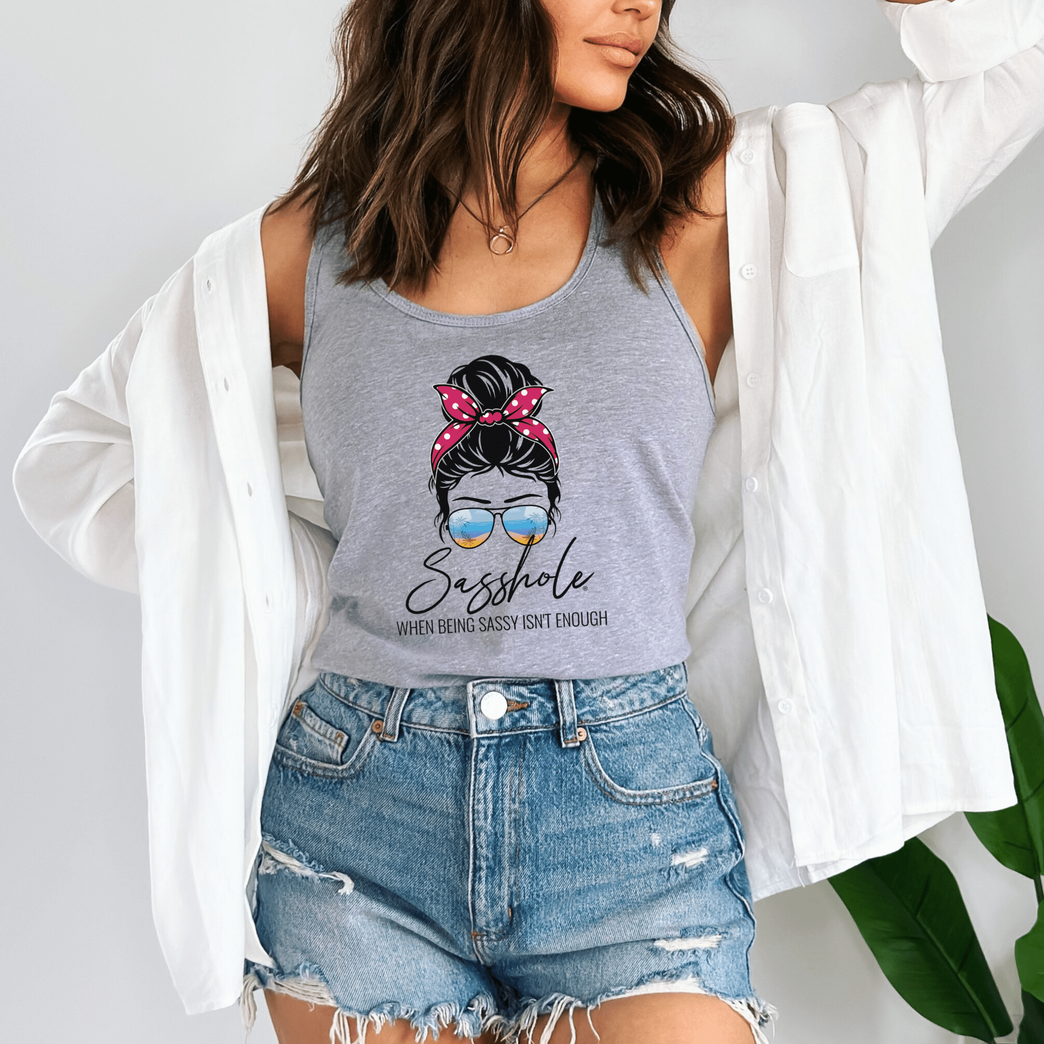 Image of Sasshole® Retro Chic Women's Tank Top - When Being Sassy Isn't Enough - Funny Graphic Tee by Sasshole® Clothing