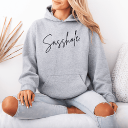 Image of Sasshole® Signature Hoodie: Chic Coziness Redefined - Funny Graphic Tee by Sasshole® Clothing