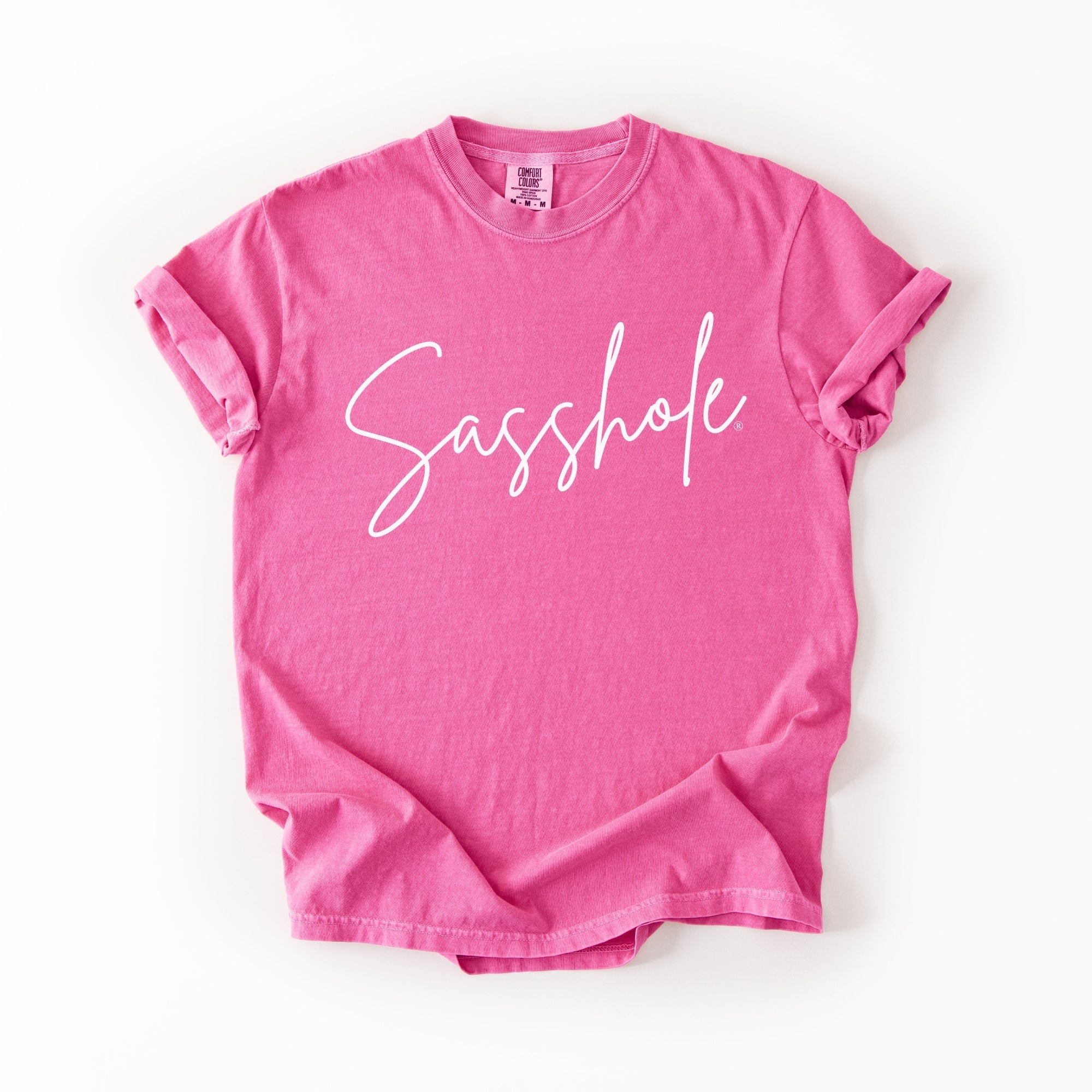 Image of Sasshole® Signature Script T-Shirt – Stylish & Sassy Women’s Graphic Tee – Comfort Fit Statement Shirt - Funny Graphic Tee by Sasshole® Clothing