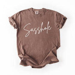 Image of Sasshole® Signature Script T-Shirt – Stylish & Sassy Women’s Graphic Tee – Comfort Fit Statement Shirt - Funny Graphic Tee by Sasshole® Clothing
