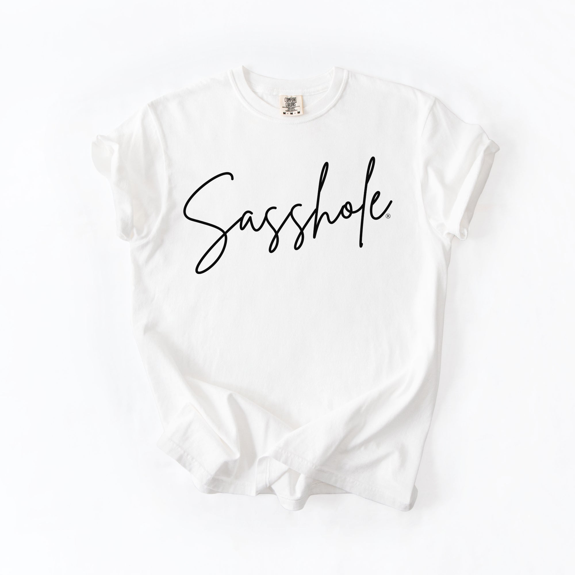 Image of Sasshole® Signature Script T-Shirt – Stylish & Sassy Women’s Graphic Tee – Comfort Fit Statement Shirt - Funny Graphic Tee by Sasshole® Clothing