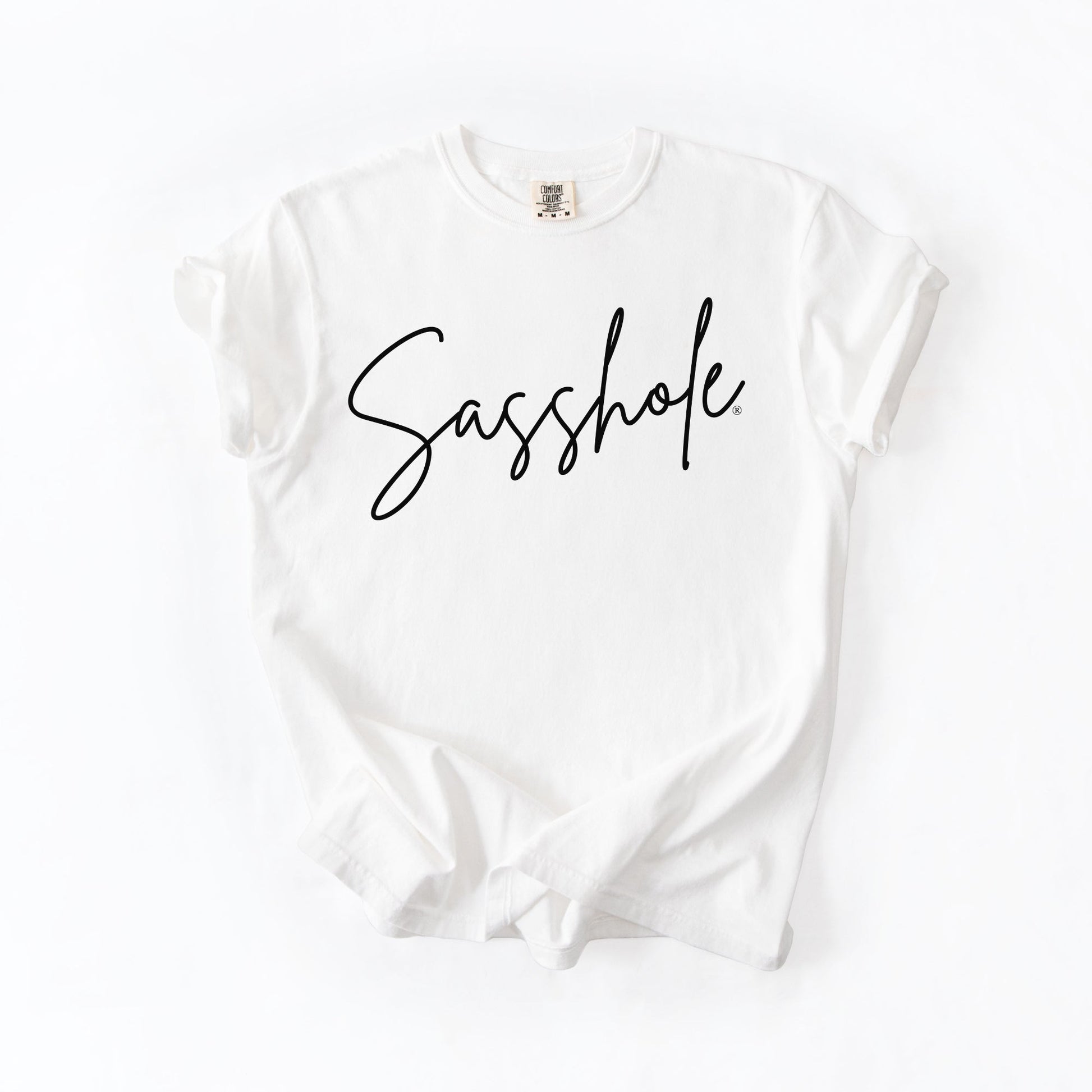 Sasshole® Signature Script T-Shirt – Stylish & Sassy Women’s Graphic Tee – Comfort Fit Statement Shirt - Funny Graphic Tee by Sasshole® Clothing