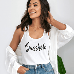 Image of Sasshole® Signature Women's Tank Top - Boldly Simple, Simply Bold - Funny Graphic Tee by Sasshole® Clothing