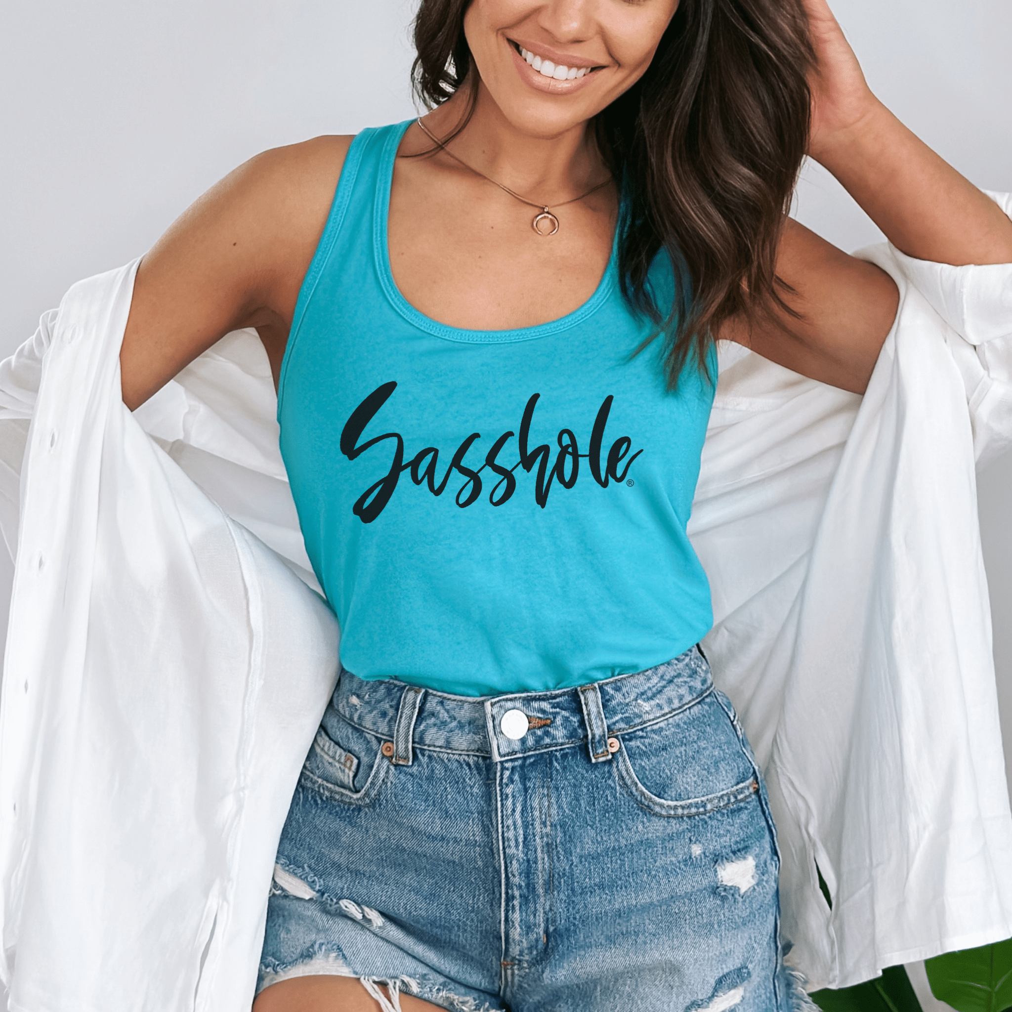 Image of Sasshole® Signature Women's Tank Top - Boldly Simple, Simply Bold - Funny Graphic Tee by Sasshole® Clothing