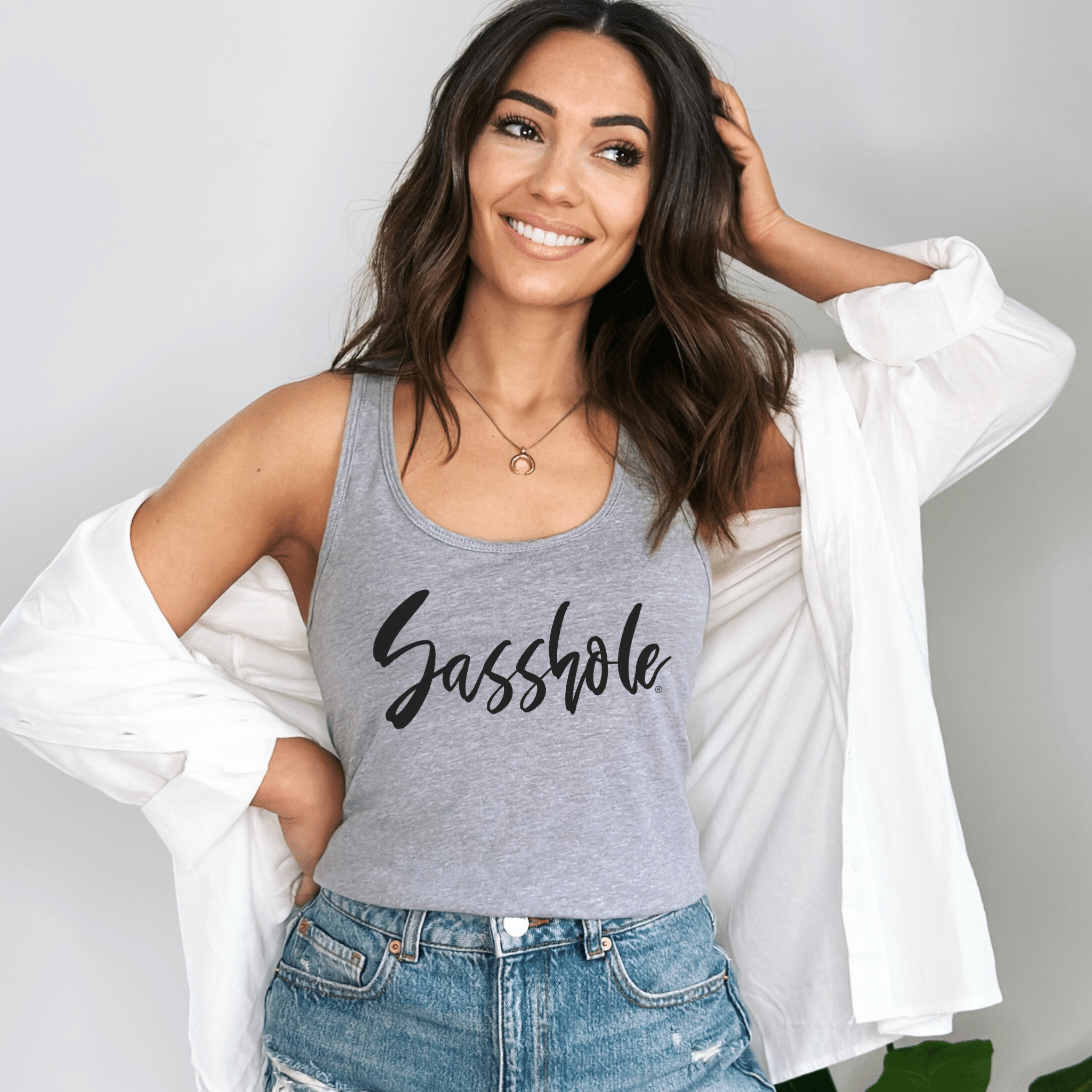 Image of Sasshole® Signature Women's Tank Top - Boldly Simple, Simply Bold - Funny Graphic Tee by Sasshole® Clothing