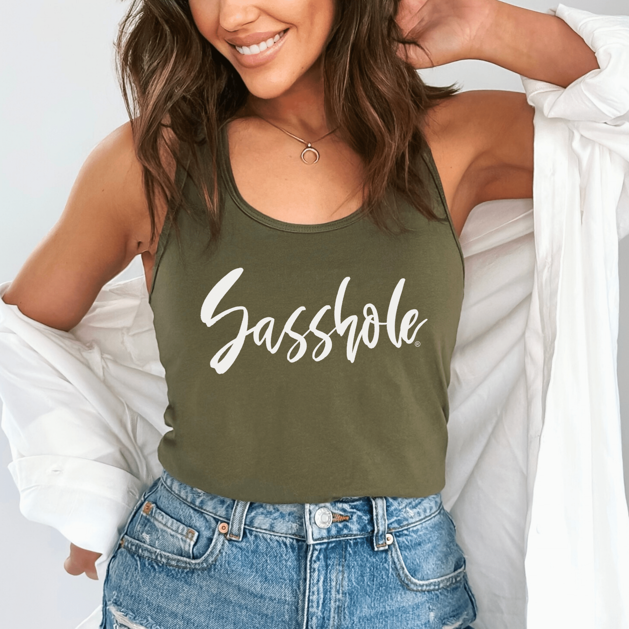 Image of Sasshole® Signature Women's Tank Top - Boldly Simple, Simply Bold - Funny Graphic Tee by Sasshole® Clothing