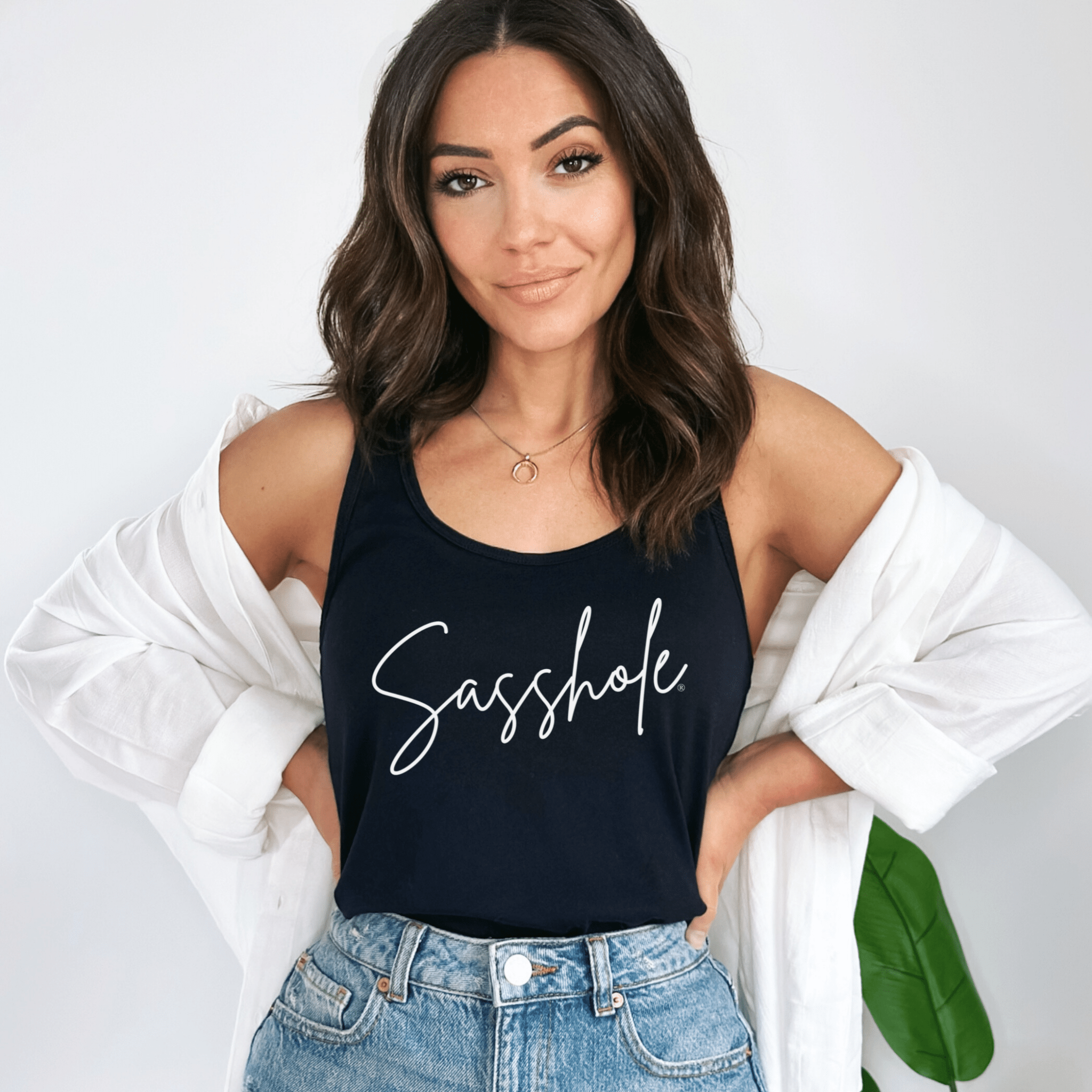 Image of Sasshole® Signature Women's Tank Top - Simply Sassy - Funny Graphic Tee by Sasshole® Clothing