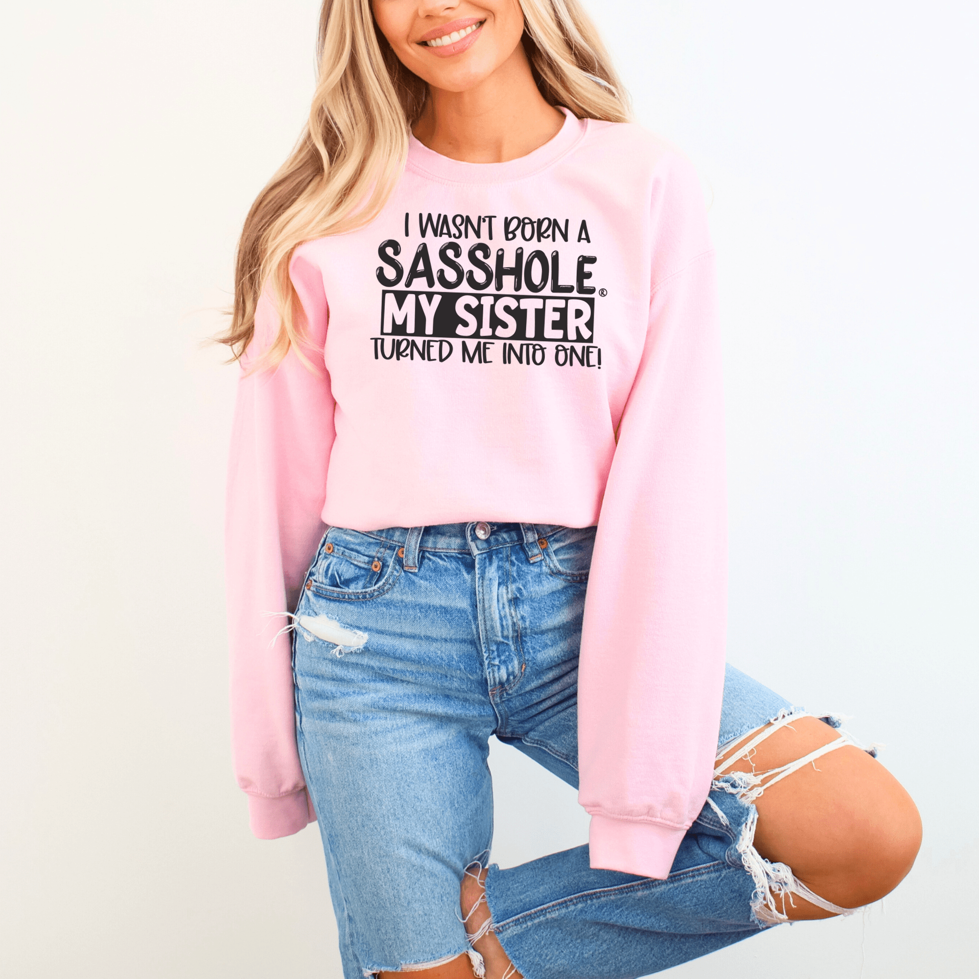 Image of Sasshole® Sisterhood Women's Sweatshirt – Bonded by Sass! - Funny Graphic Tee by Sasshole® Clothing