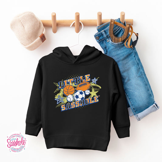 Sasshole Sports Star: Little Sasshole™ Toddler Boys' Hoodie - Funny Graphic Tee by Sasshole® Clothing