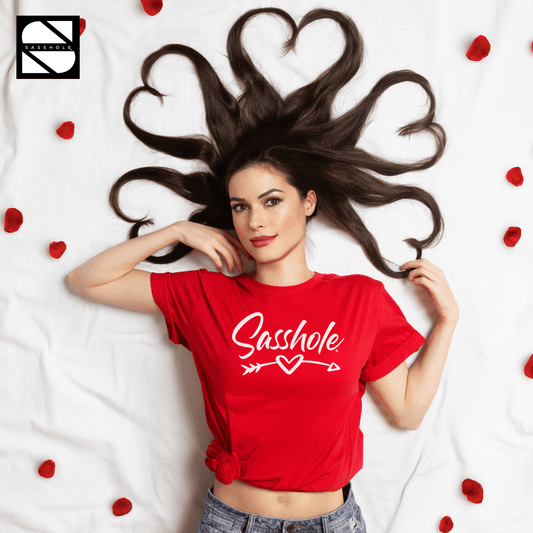 Sasshole® Sweetheart: Celebrate Love in Style Women's T-shirt - Funny Graphic Tee by Sasshole® Clothing