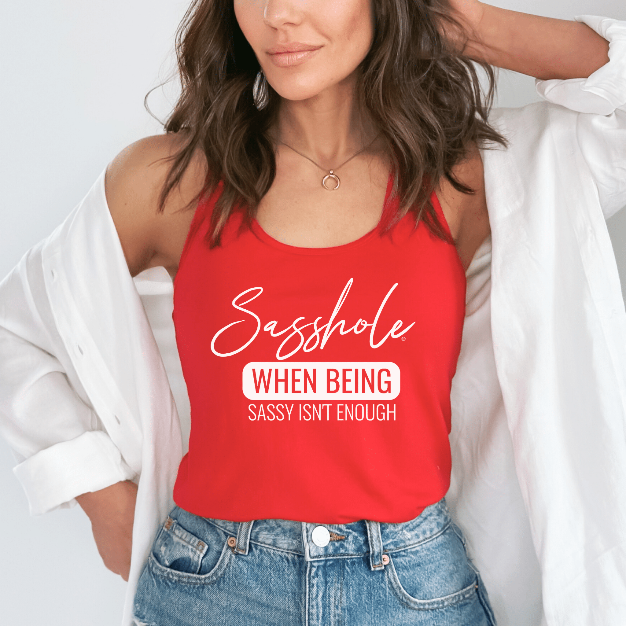Image of Sasshole® Women's Tank Top - When Being Sassy Isn’t Enough - Funny Graphic Tee by Sasshole® Clothing