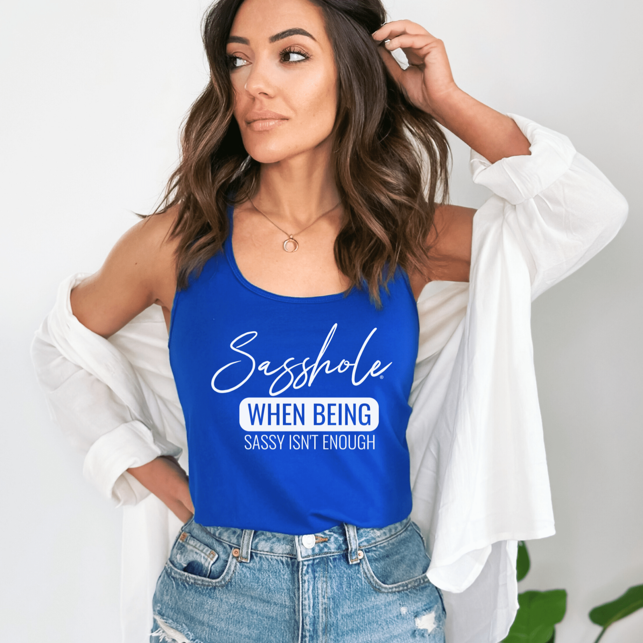 Image of Sasshole® Women's Tank Top - When Being Sassy Isn’t Enough - Funny Graphic Tee by Sasshole® Clothing