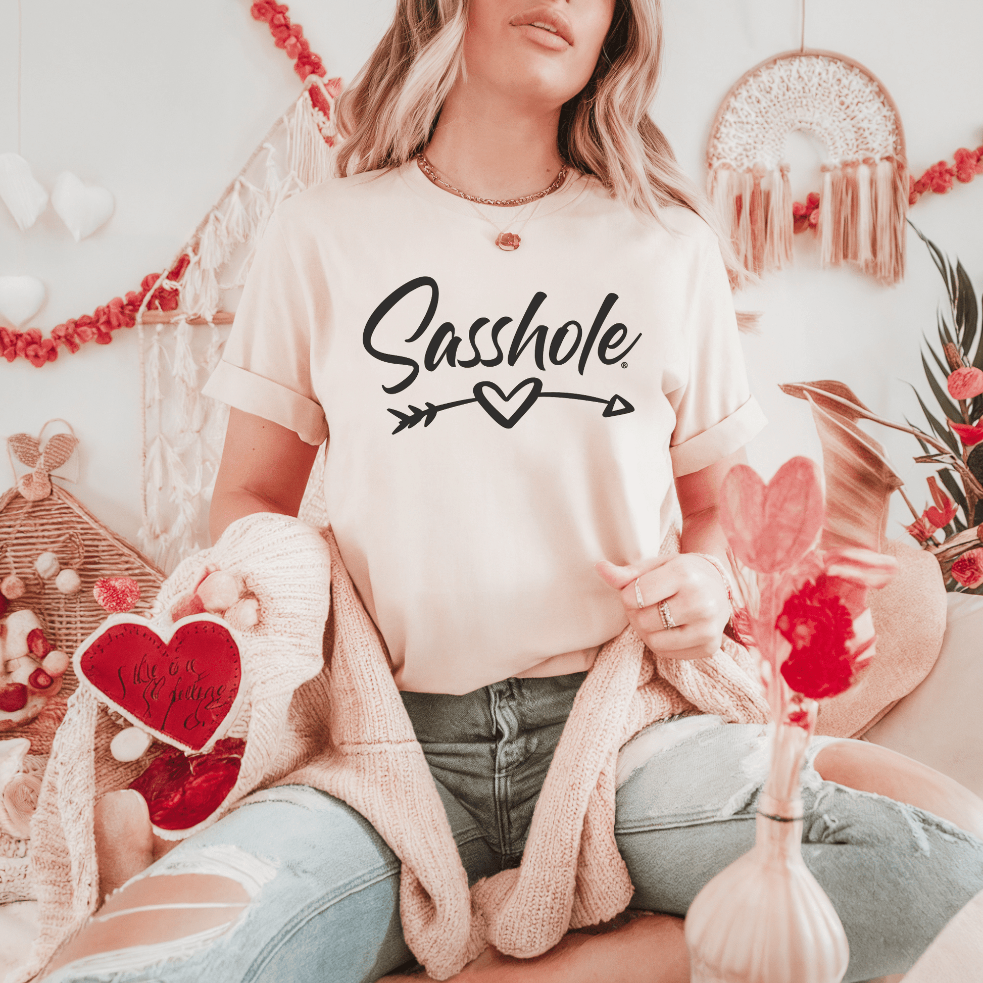 Sasshole® Women's Valentine's T-Shirt - Cute, Bold, and Full of Love - Funny Graphic Tee by Sasshole® Clothing
