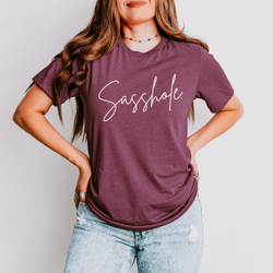 Image of Sassitude in Style: Playful Women's Sasshole® T-shirt - Funny Graphic Tee by Sasshole® Clothing