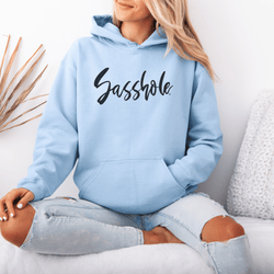 Image of Sassitude in Style: Women's Trendsetting Hoodie - Funny Graphic Tee by Sasshole® Clothing