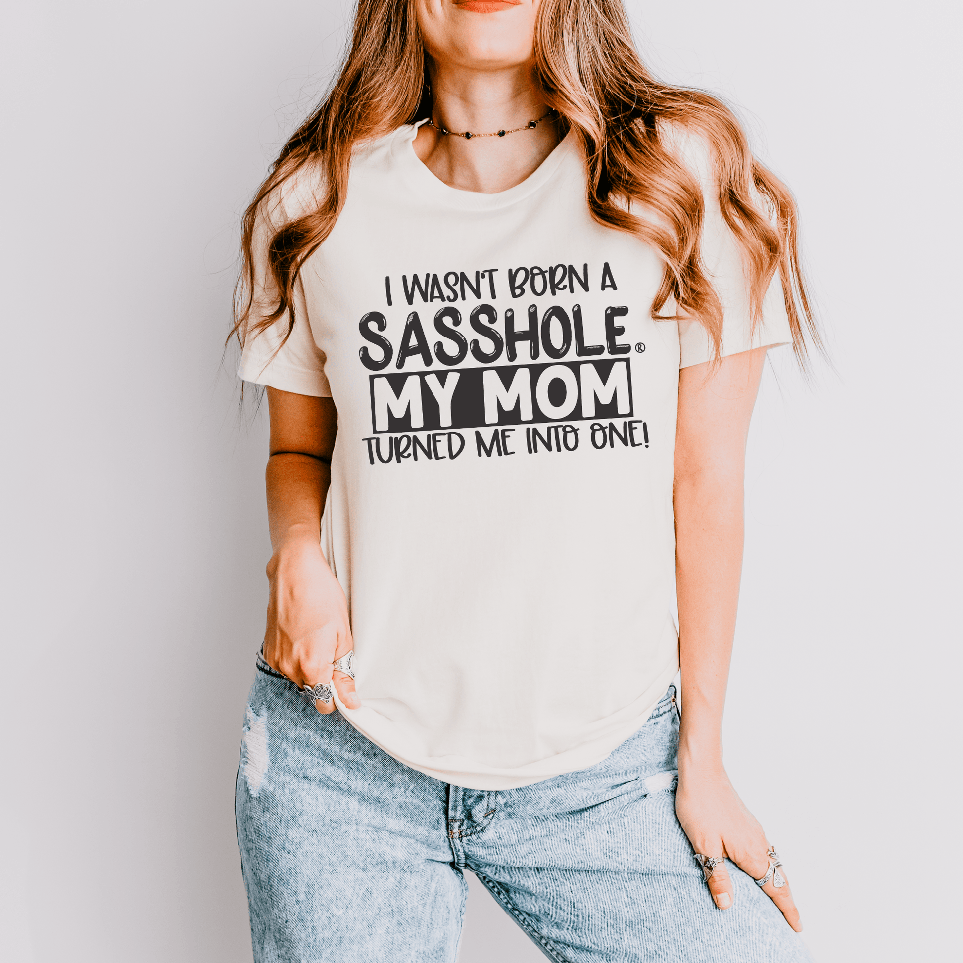 Sassy by Inheritance: Sasshole® Mom - Inspired Tee - Funny Graphic Tee by Sasshole® Clothing