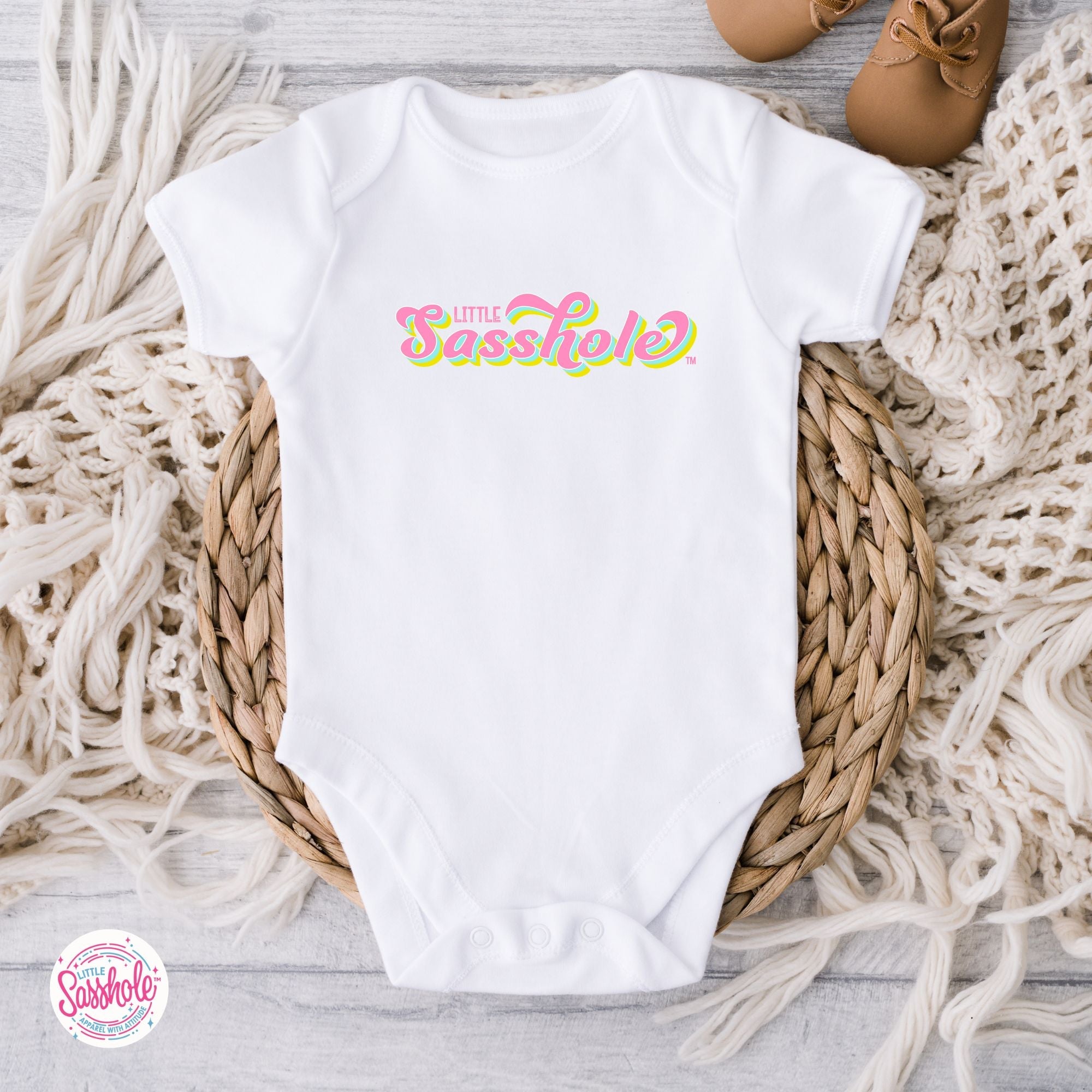 Image of Sassy from Day One: Little Sasshole™ Baby Onesie® - Funny Graphic Tee by Sasshole® Clothing