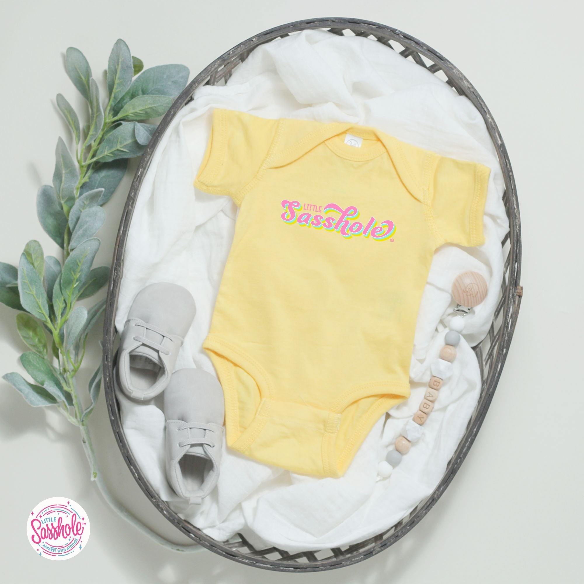 Image of Sassy from Day One: Little Sasshole™ Baby Onesie® - Funny Graphic Tee by Sasshole® Clothing