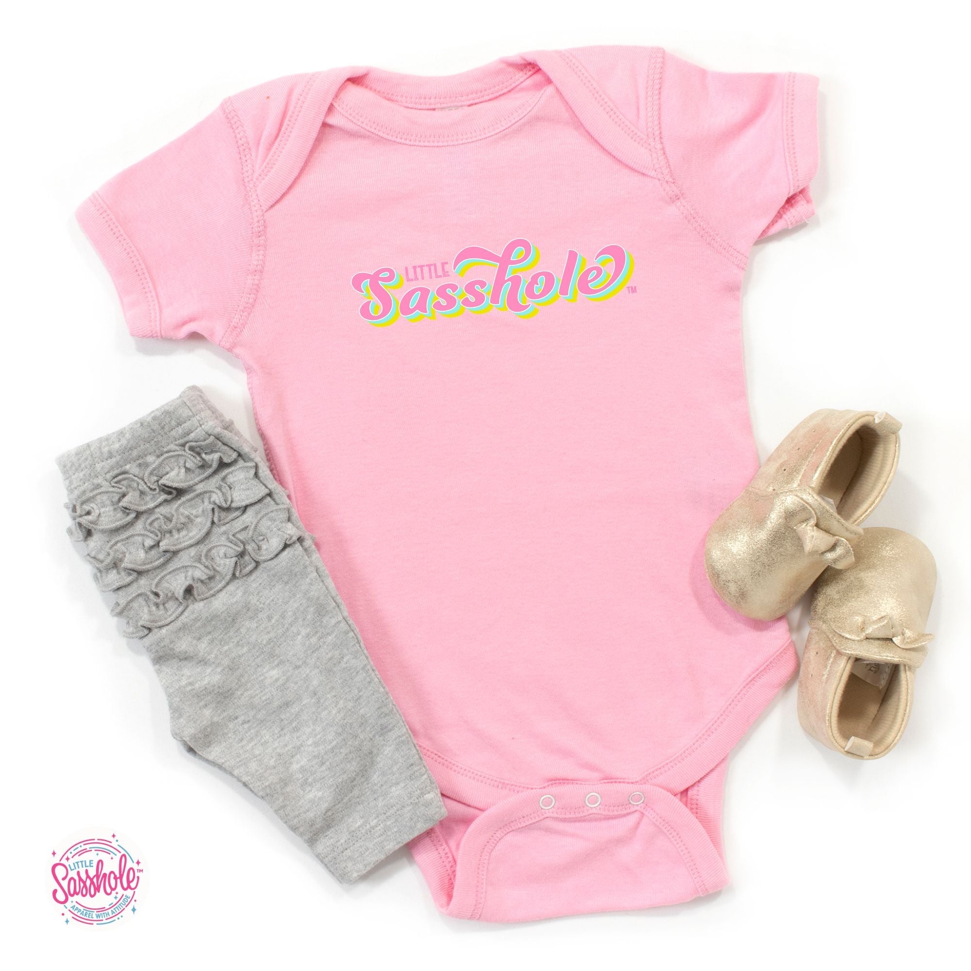 Image of Sassy from Day One: Little Sasshole™ Baby Onesie® - Funny Graphic Tee by Sasshole® Clothing