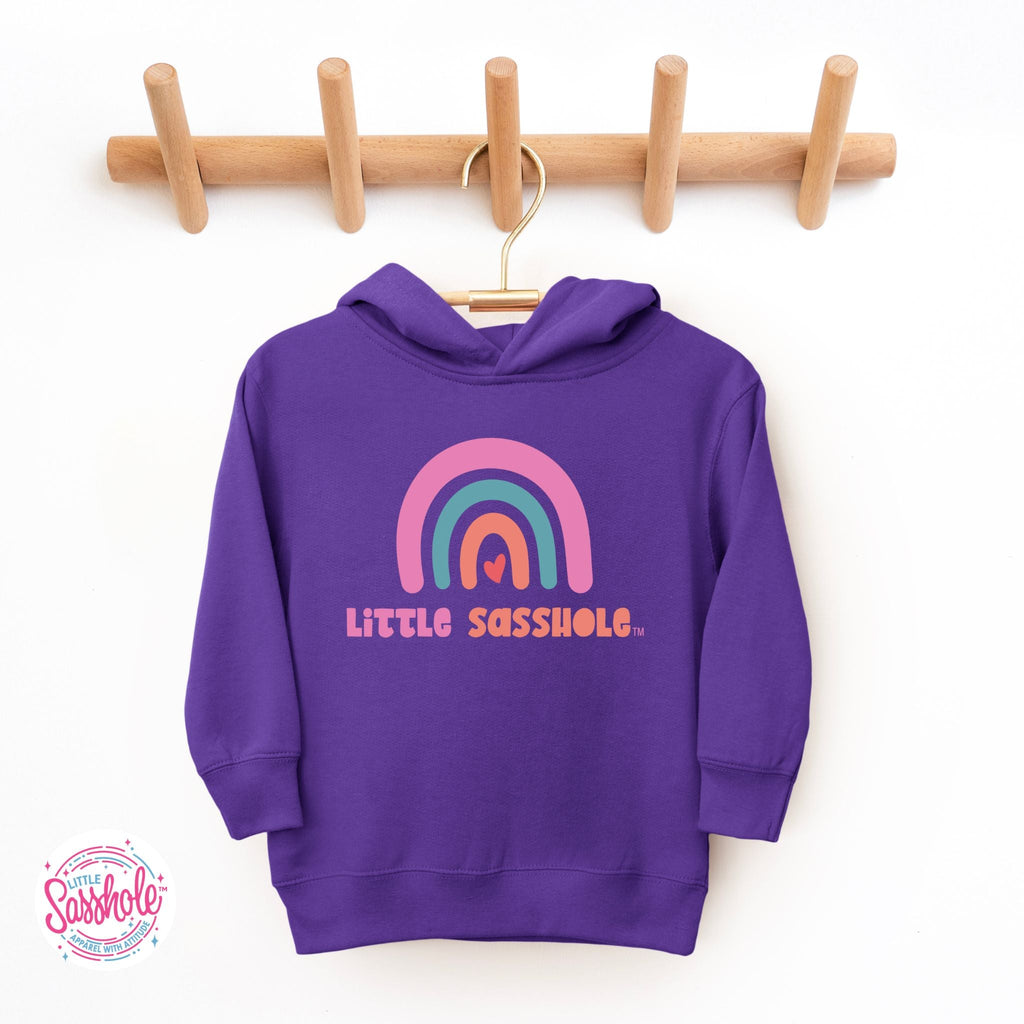 Sassy Rainbows: Little Sasshole™ Funny Toddler Hoodie - Funny Graphic Tee by Sasshole® Clothing
