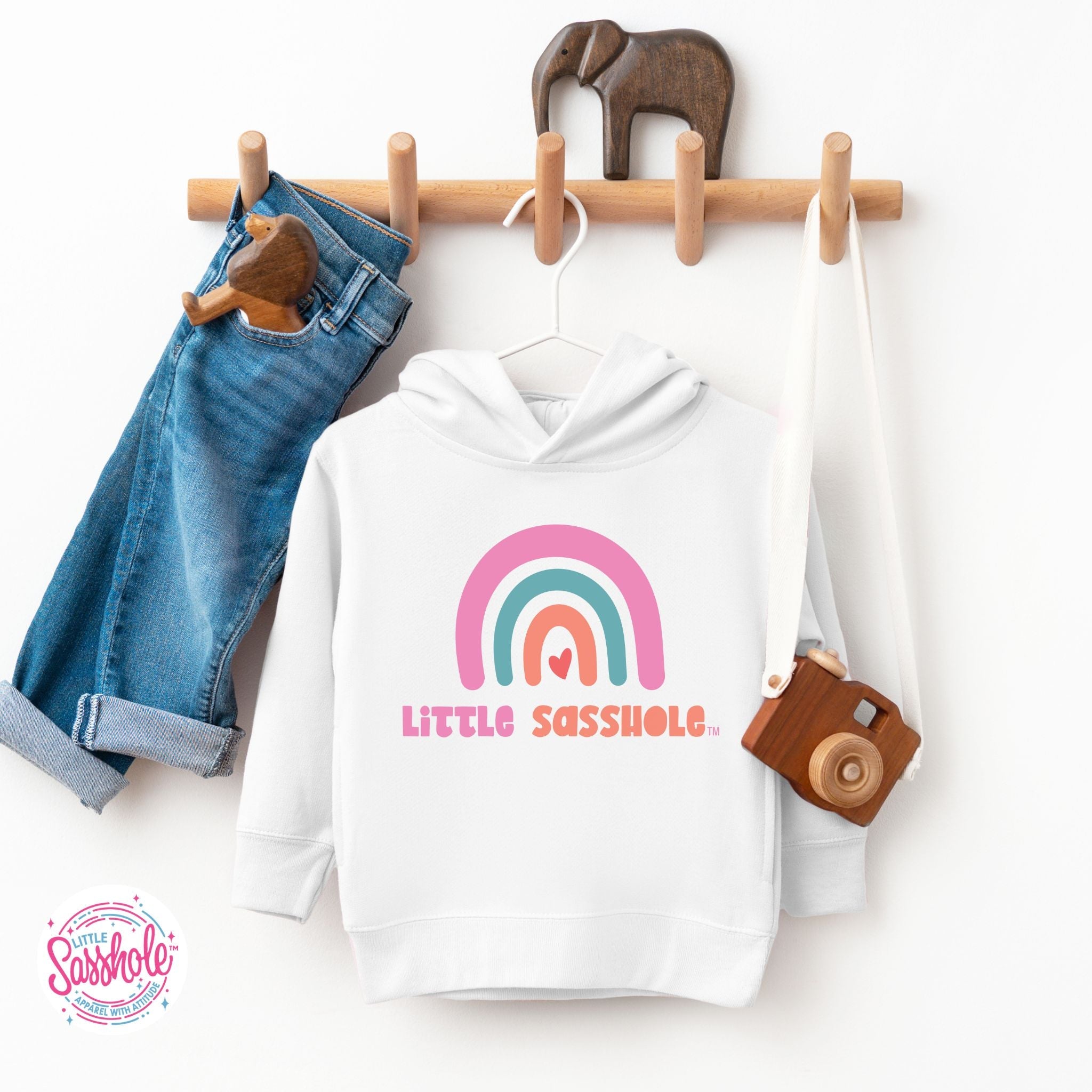 Image of Sassy Rainbows: Little Sasshole™ Funny Toddler Hoodie - Funny Graphic Tee by Sasshole® Clothing