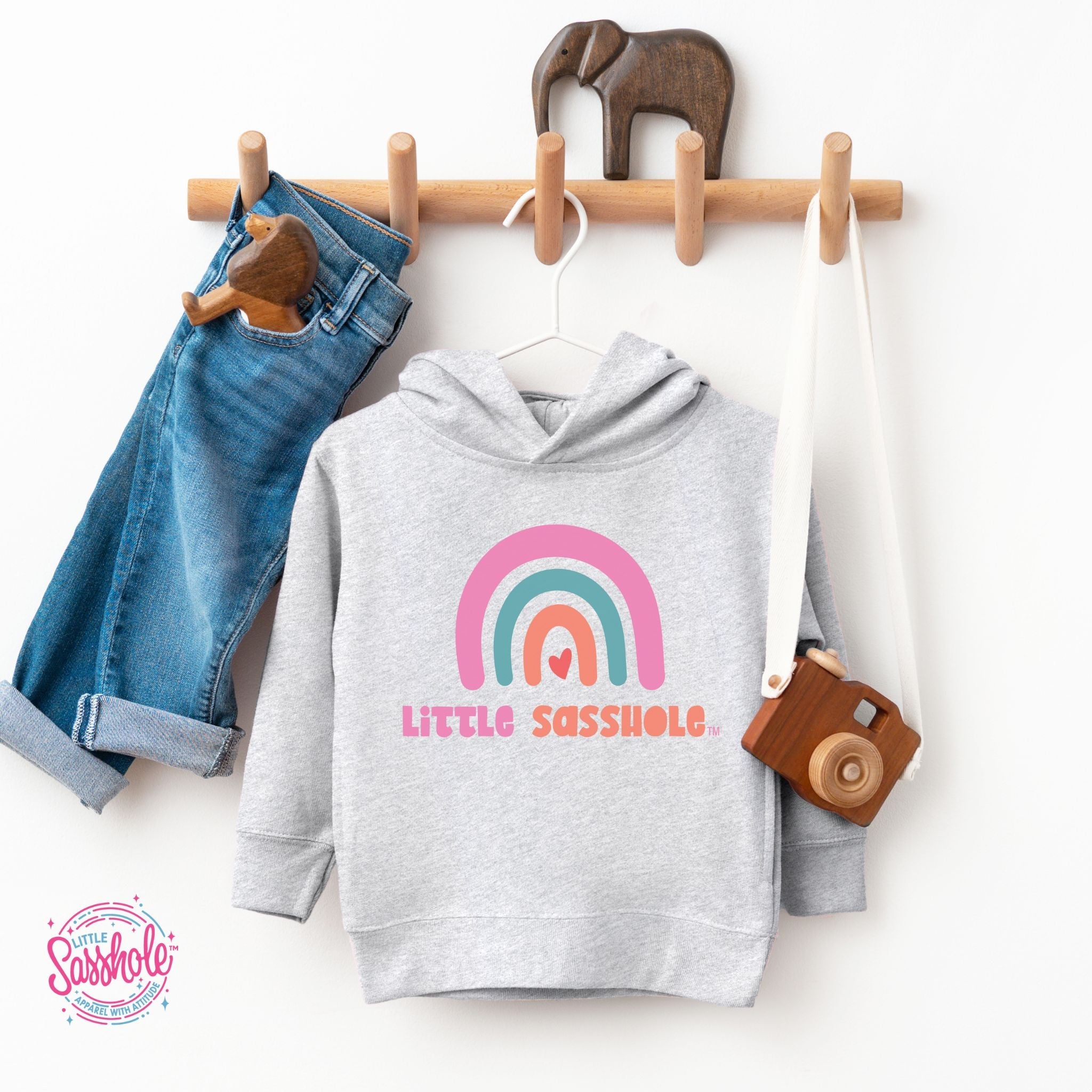 Image of Sassy Rainbows: Little Sasshole™ Funny Toddler Hoodie - Funny Graphic Tee by Sasshole® Clothing