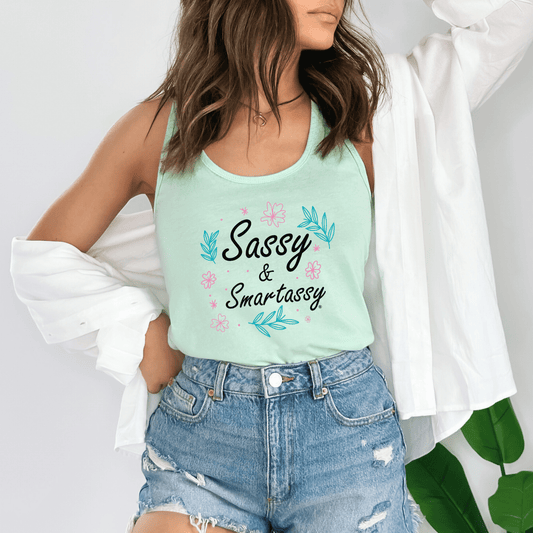 Sassy & Smartassy®: Floral Edition Women's Tank Top - Funny Graphic Tee by Sasshole® Clothing