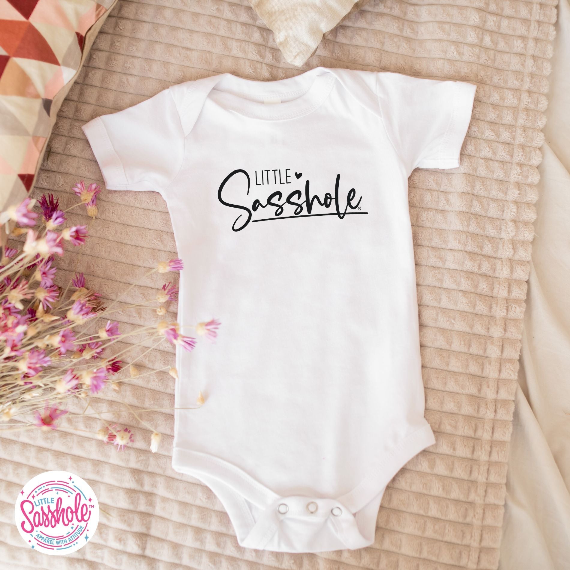 Image of Sassy Starter: Little Sasshole™ Baby Onesie® Delight - Funny Graphic Tee by Sasshole® Clothing