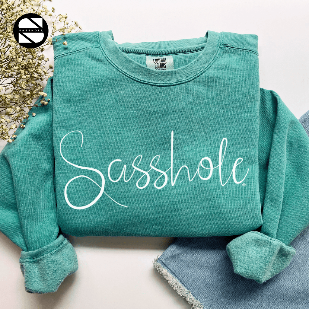 Sassy Vibes Only: Women's Vintage Sasshole® Garment - Dyed Sweatshirt - Funny Graphic Tee by Sasshole® Clothing