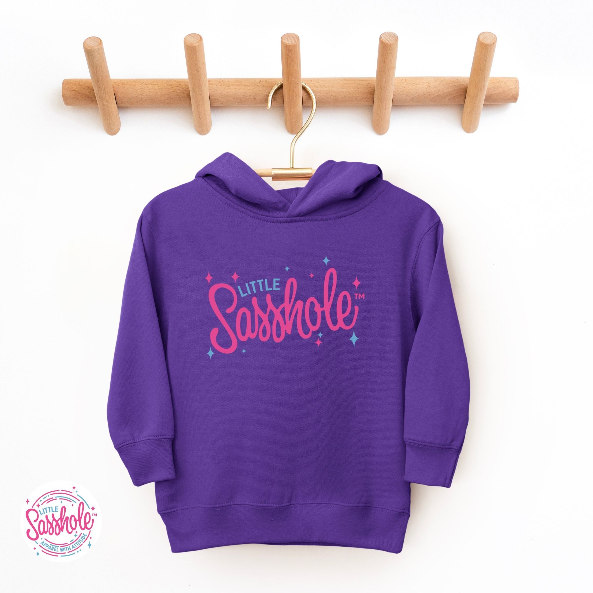 Image of Sparkle in Style: Little Sasshole™ Cute Toddler Hoodie - Funny Graphic Tee by Sasshole® Clothing