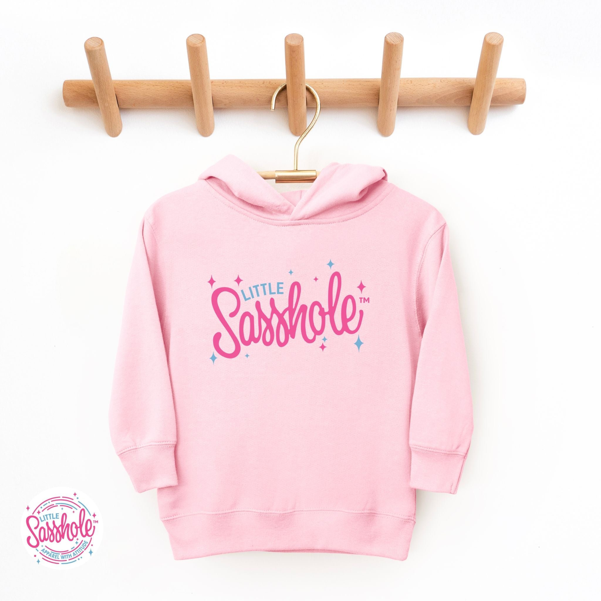 Image of Sparkle in Style: Little Sasshole™ Cute Toddler Hoodie - Funny Graphic Tee by Sasshole® Clothing