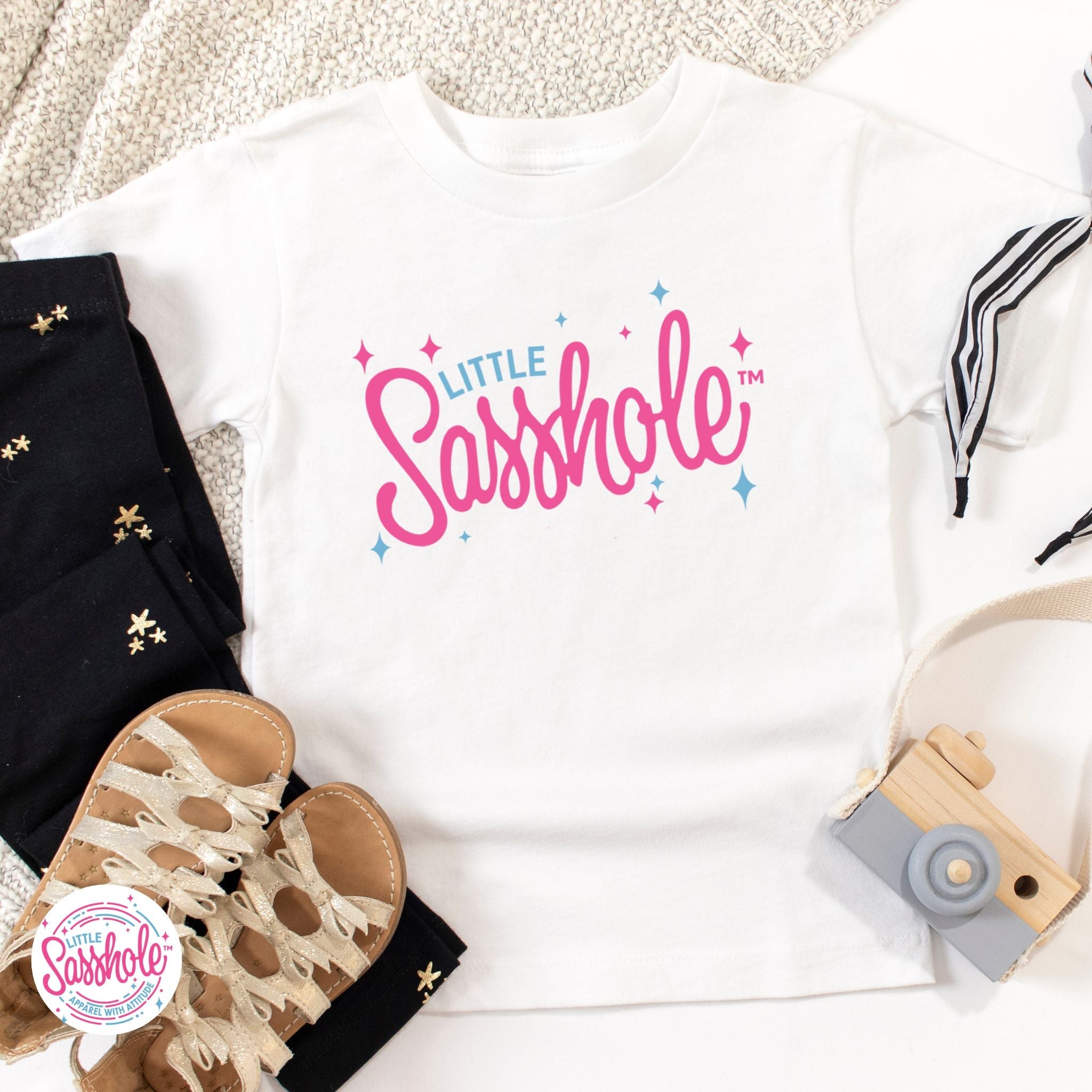 Image of Sparkle Like a Sasshole: Little Sasshole™ Toddler T-Shirt Delight - Funny Graphic Tee by Sasshole® Clothing