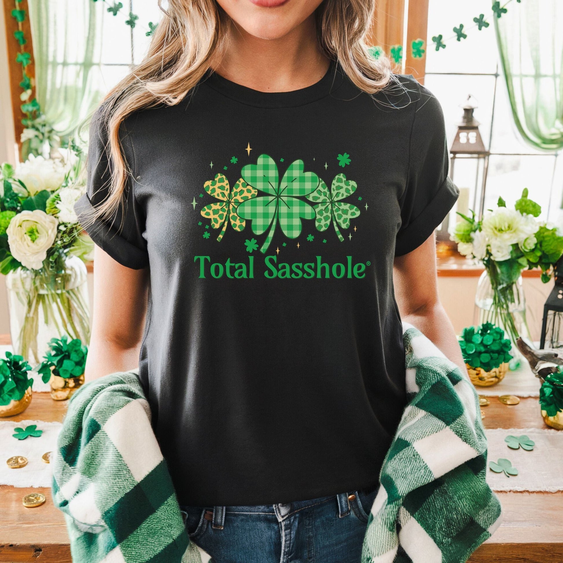 St. Patrick's Day Total Sasshole® Swagger: Wear It Proud! Women's Tshirts - Funny Graphic Tee by Sasshole® Clothing