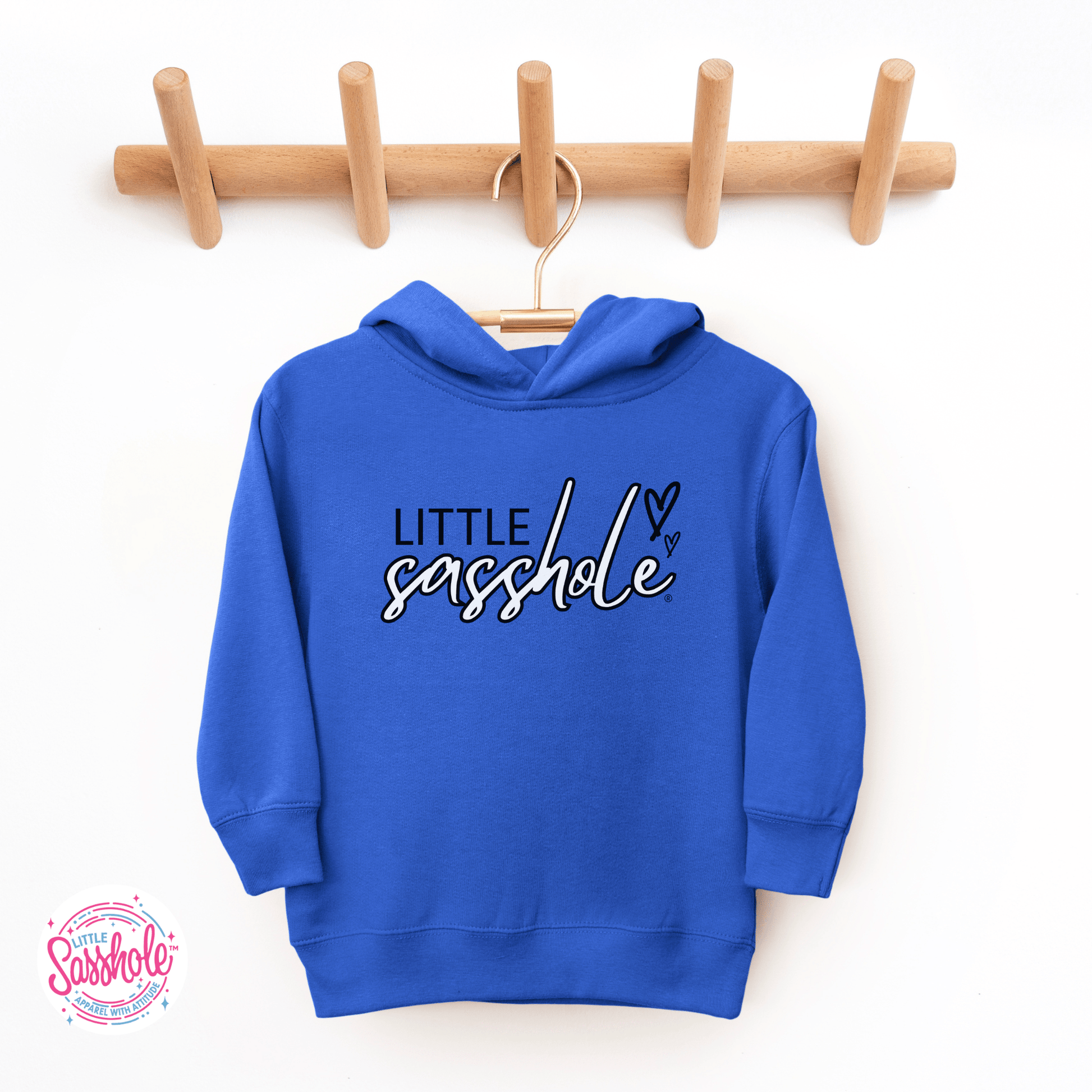 Sweet & Sassy: Little Sasshole® Hearts Toddler Hoodies - Funny Graphic Tee by Sasshole® Clothing