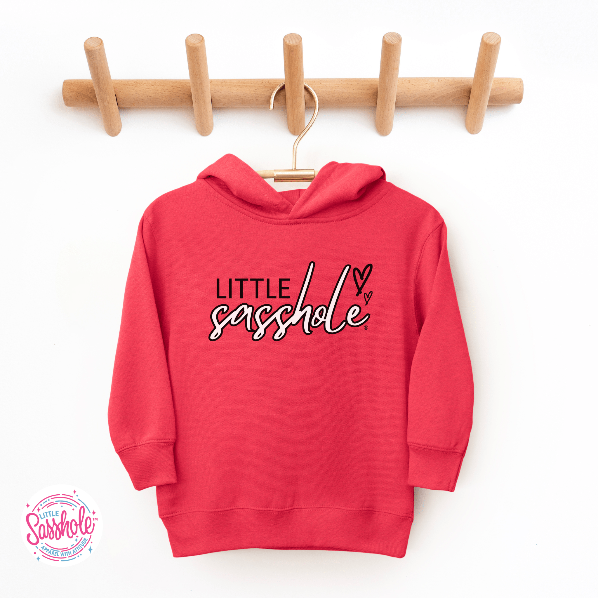 Image of Sweet & Sassy: Little Sasshole® Hearts Toddler Hoodies - Funny Graphic Tee by Sasshole® Clothing