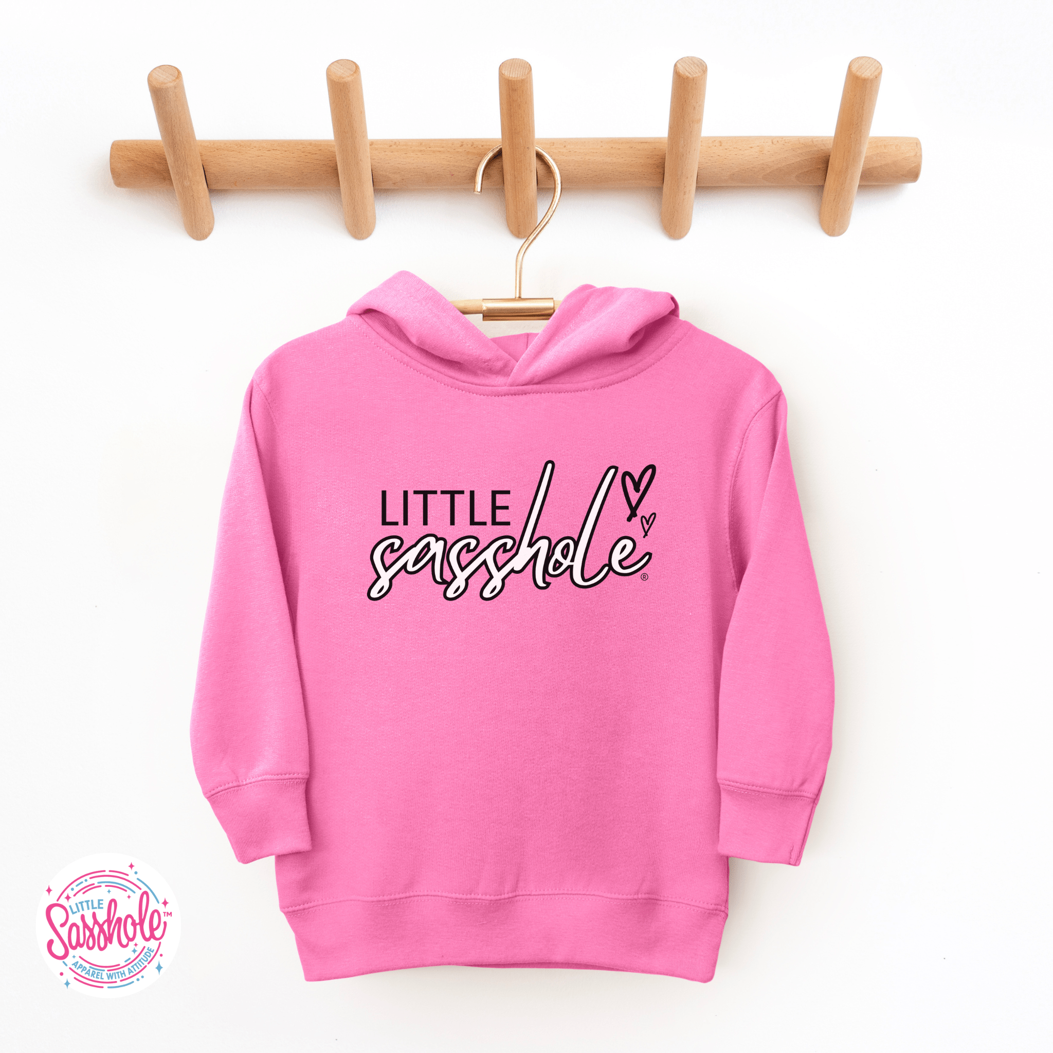 Image of Sweet & Sassy: Little Sasshole® Hearts Toddler Hoodies - Funny Graphic Tee by Sasshole® Clothing