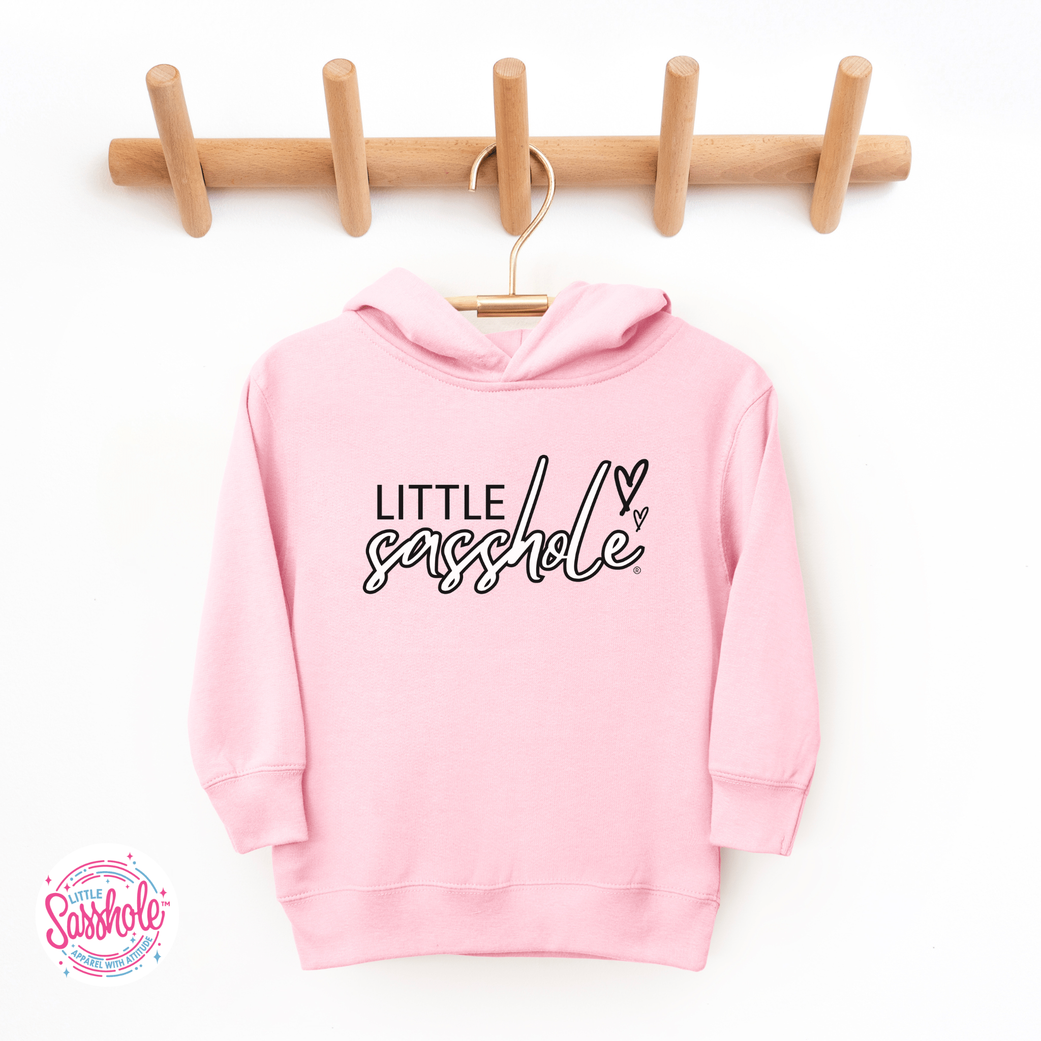 Image of Sweet & Sassy: Little Sasshole® Hearts Toddler Hoodies - Funny Graphic Tee by Sasshole® Clothing
