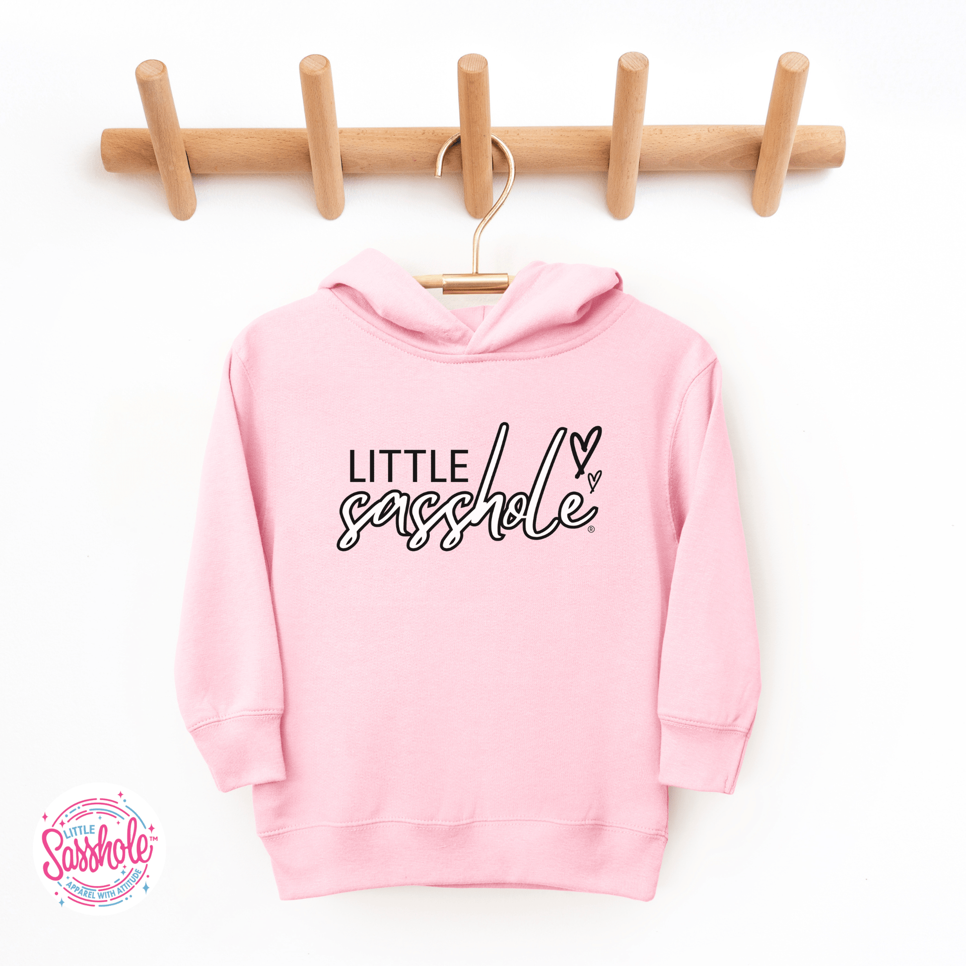 Sweet & Sassy: Little Sasshole® Hearts Toddler Hoodies - Funny Graphic Tee by Sasshole® Clothing