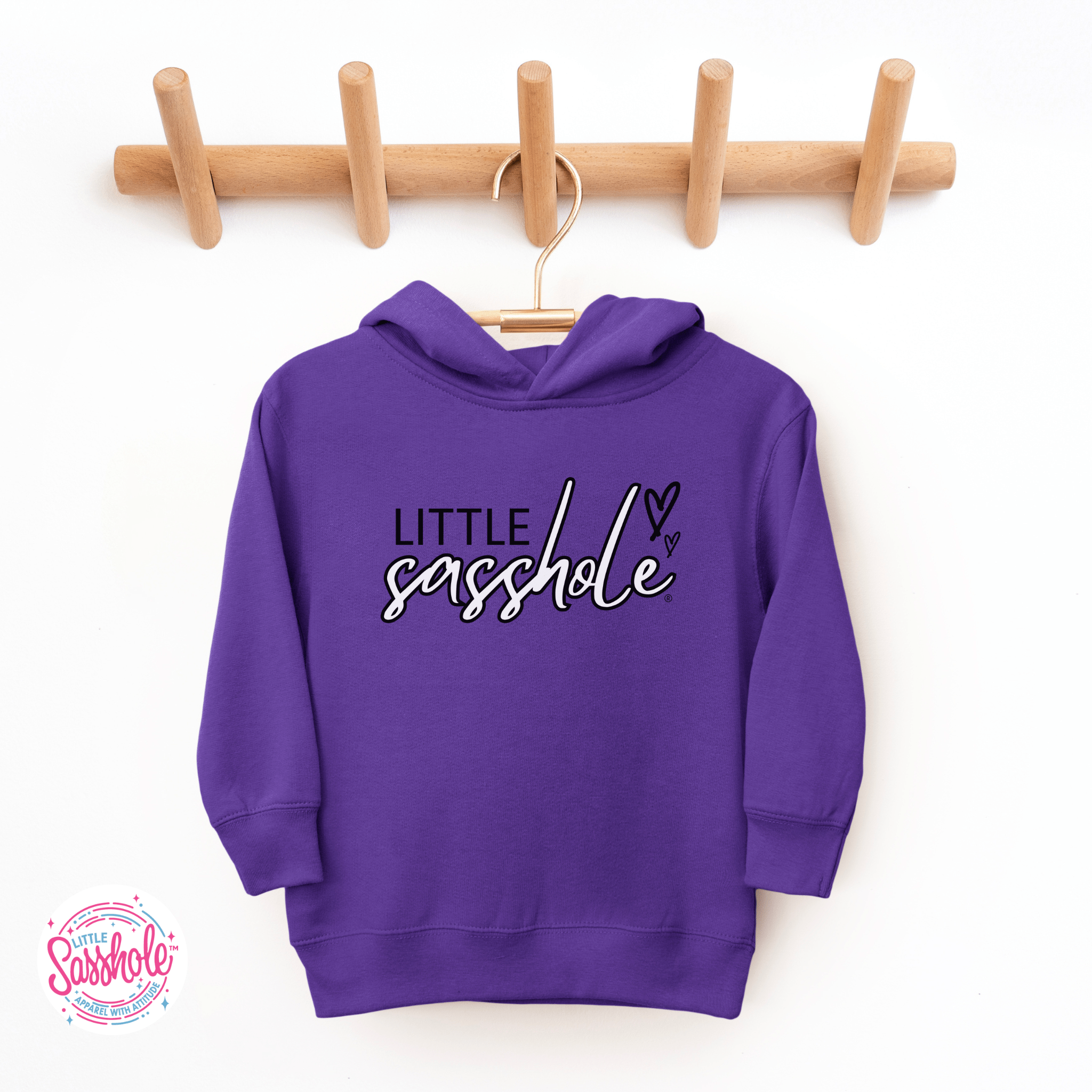 Image of Sweet & Sassy: Little Sasshole® Hearts Toddler Hoodies - Funny Graphic Tee by Sasshole® Clothing