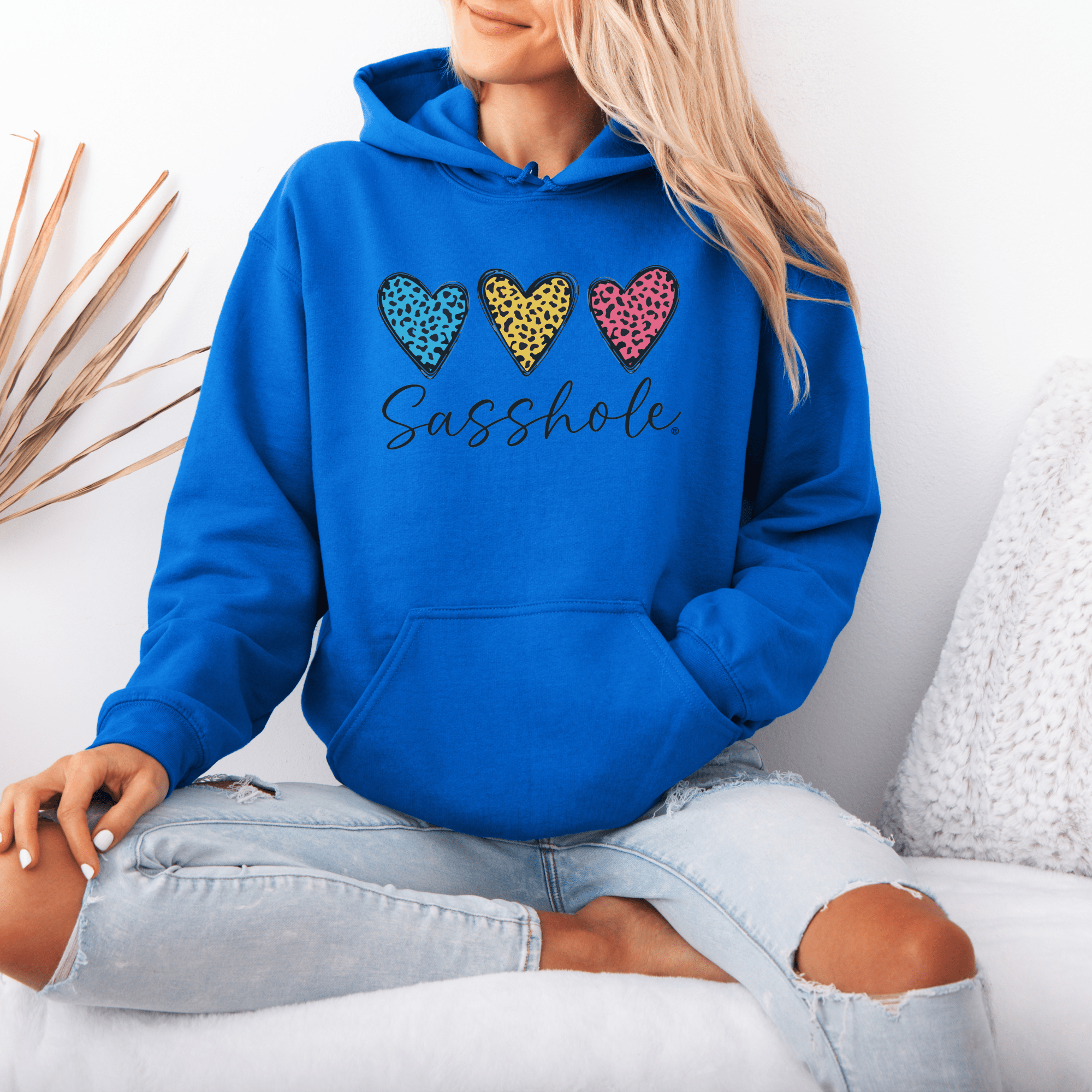 Image of Three Hearts - One Attitude: Sasshole® Women's Hoodie - Funny Graphic Tee by Sasshole® Clothing
