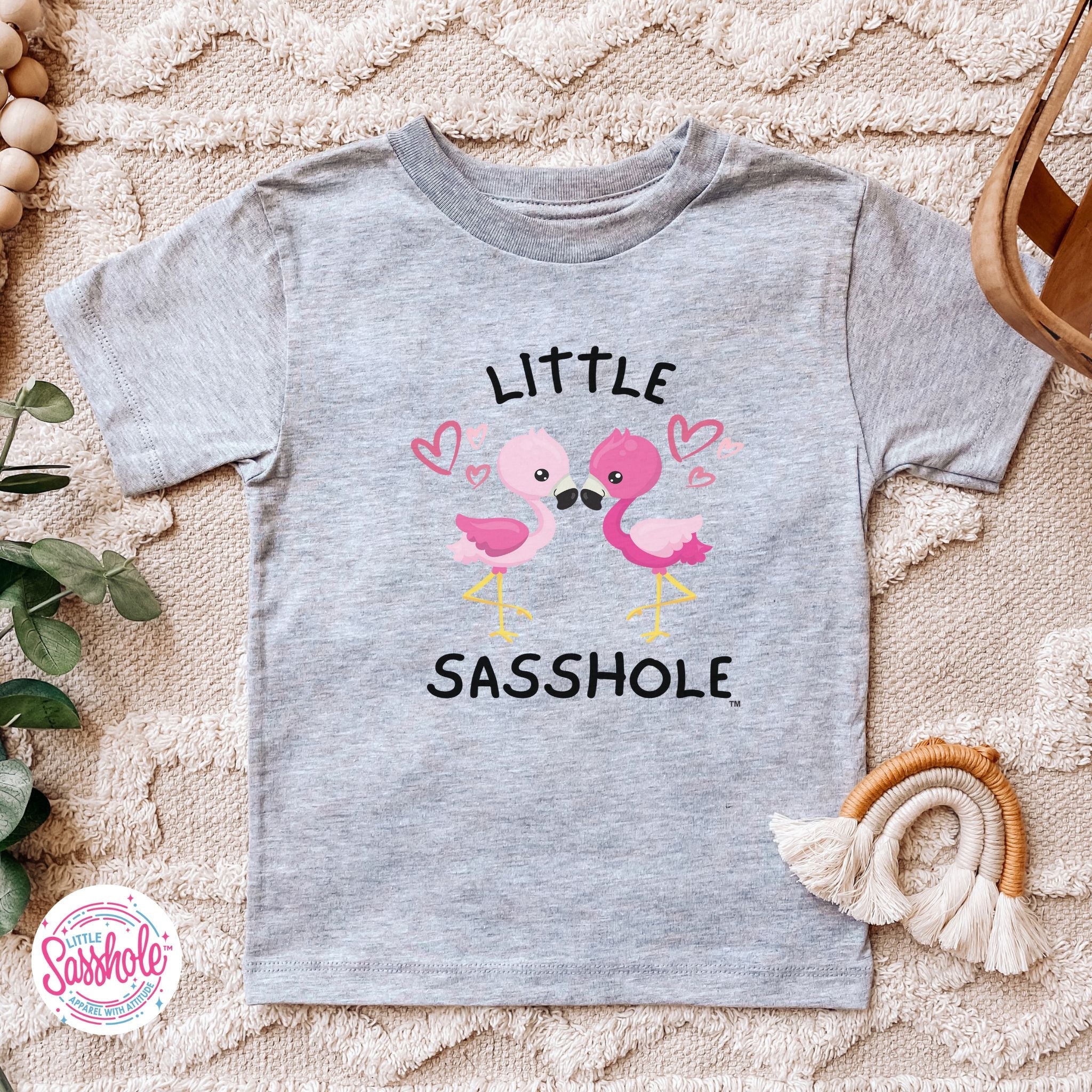 Image of Tiny Flamingo Fan: Little Sasshole™ Toddler T-shirt Delight - Funny Graphic Tee by Sasshole® Clothing