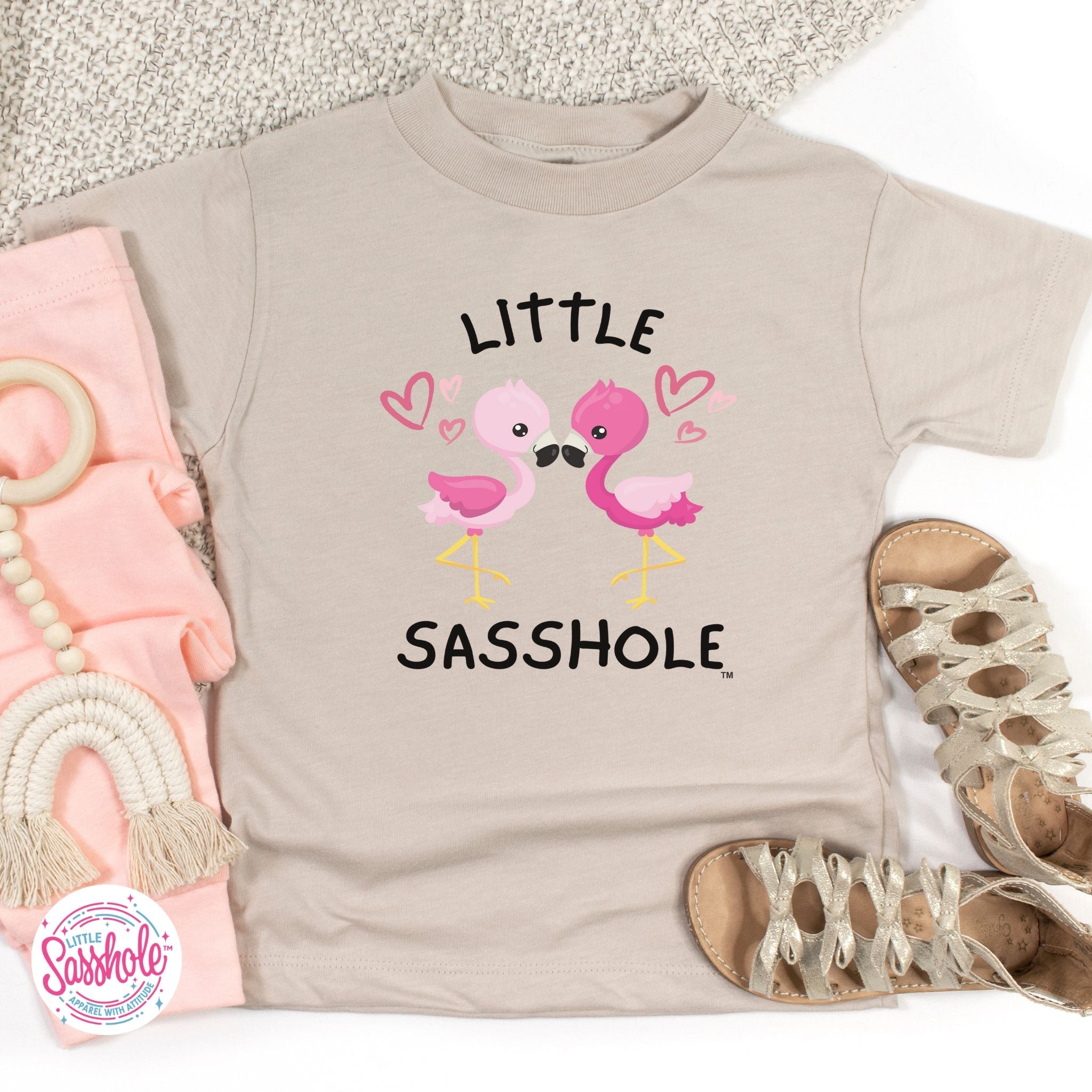 Image of Tiny Flamingo Fan: Little Sasshole™ Toddler T-shirt Delight - Funny Graphic Tee by Sasshole® Clothing