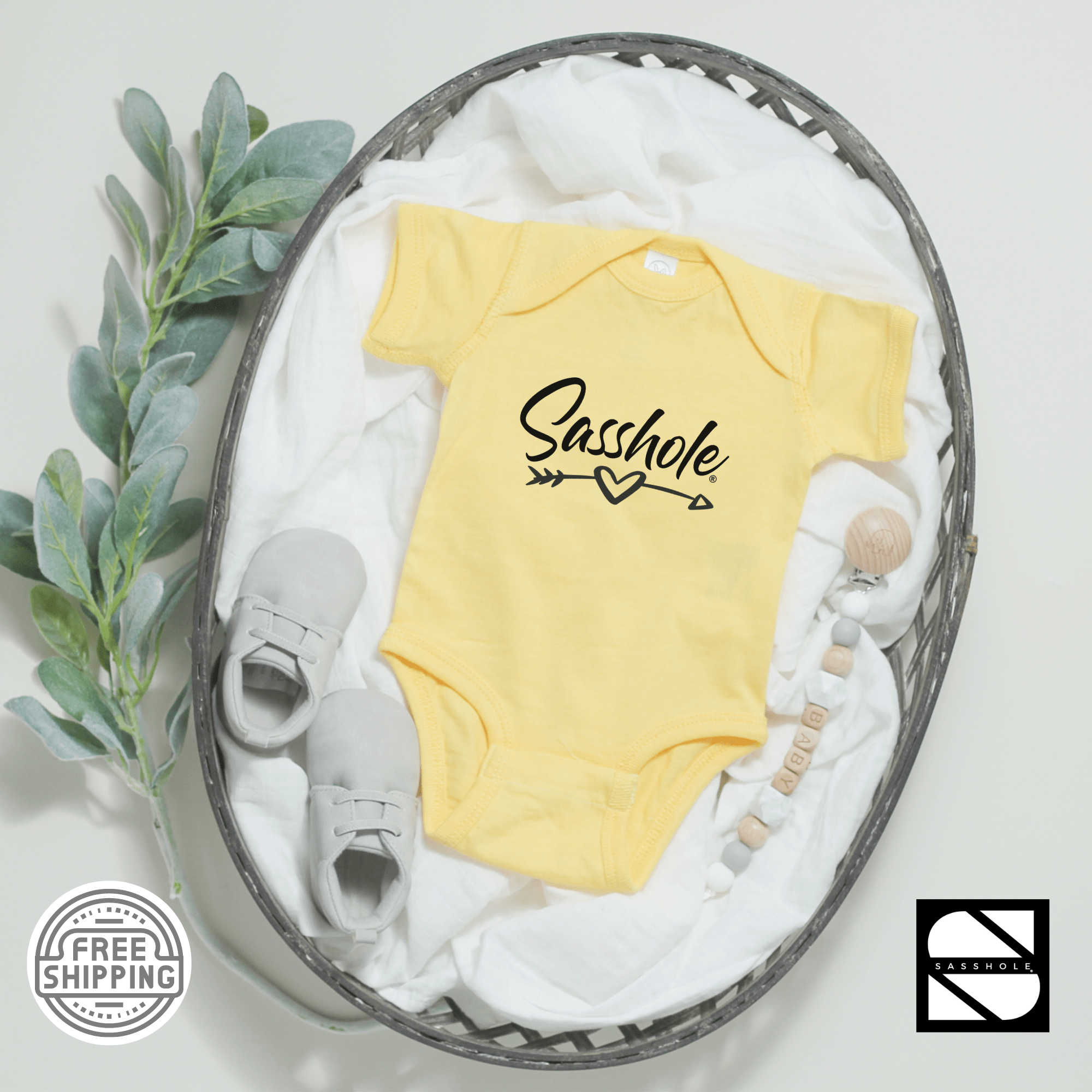Image of Tiny Sasshole® in Training: Funny Baby Bodysuits - Funny Graphic Tee by Sasshole® Clothing