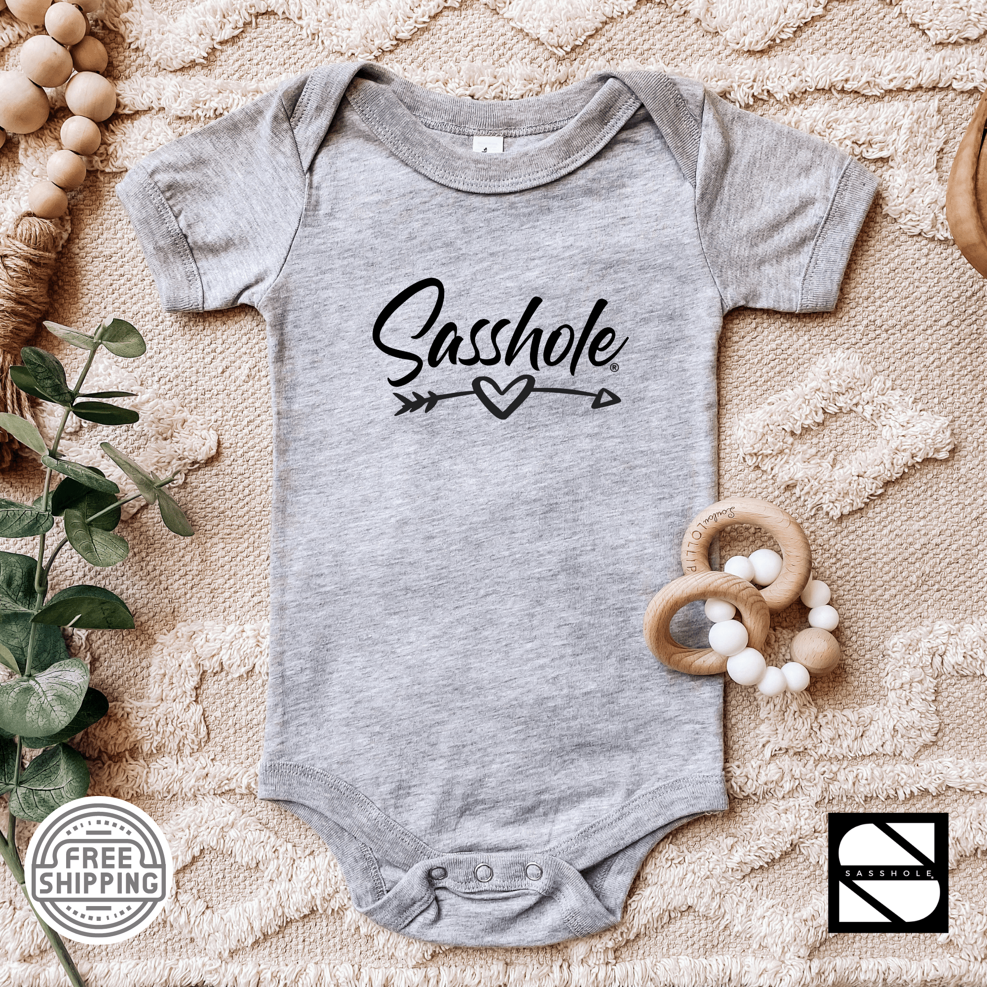Image of Tiny Sasshole® in Training: Funny Baby Bodysuits - Funny Graphic Tee by Sasshole® Clothing