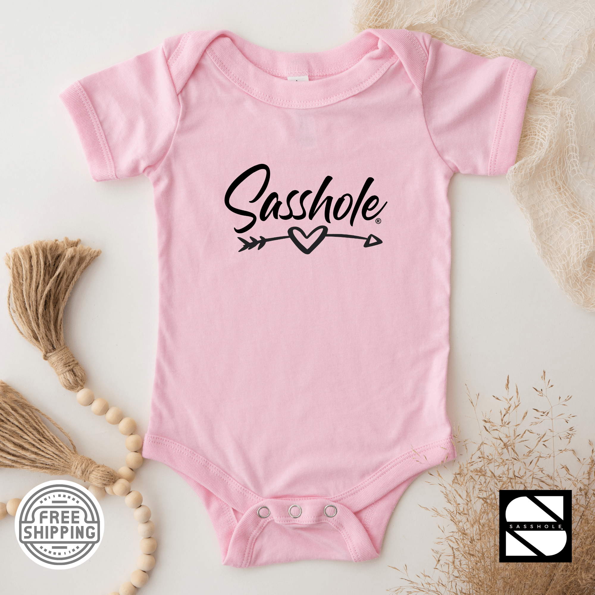 Image of Tiny Sasshole® in Training: Funny Baby Bodysuits - Funny Graphic Tee by Sasshole® Clothing