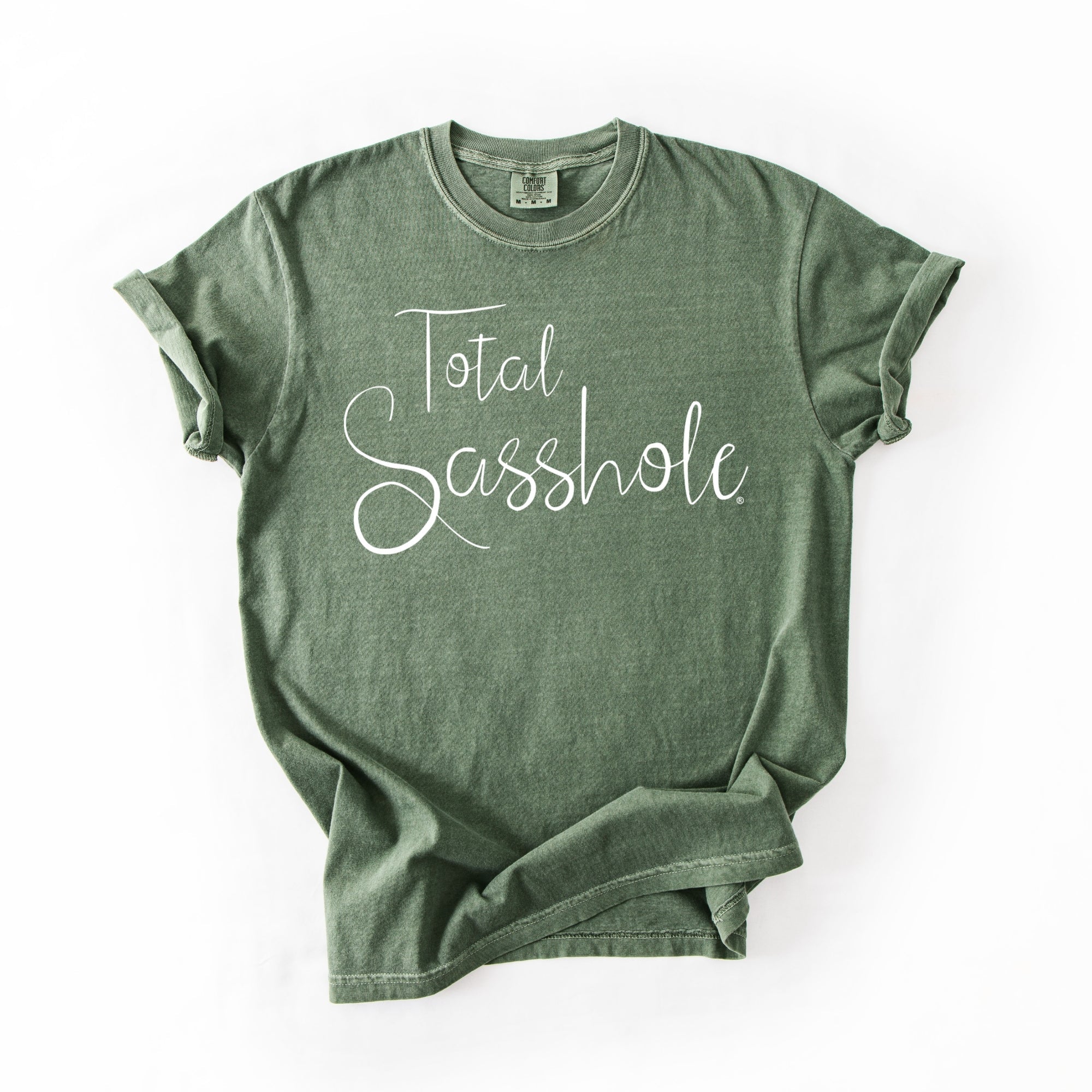 Image of Total Sasshole® T-Shirt – Funny, Feminine, and Fierce Graphic Tee – Comfort Color Statement Shirt for Women - Funny Graphic Tee by Sasshole® Clothing